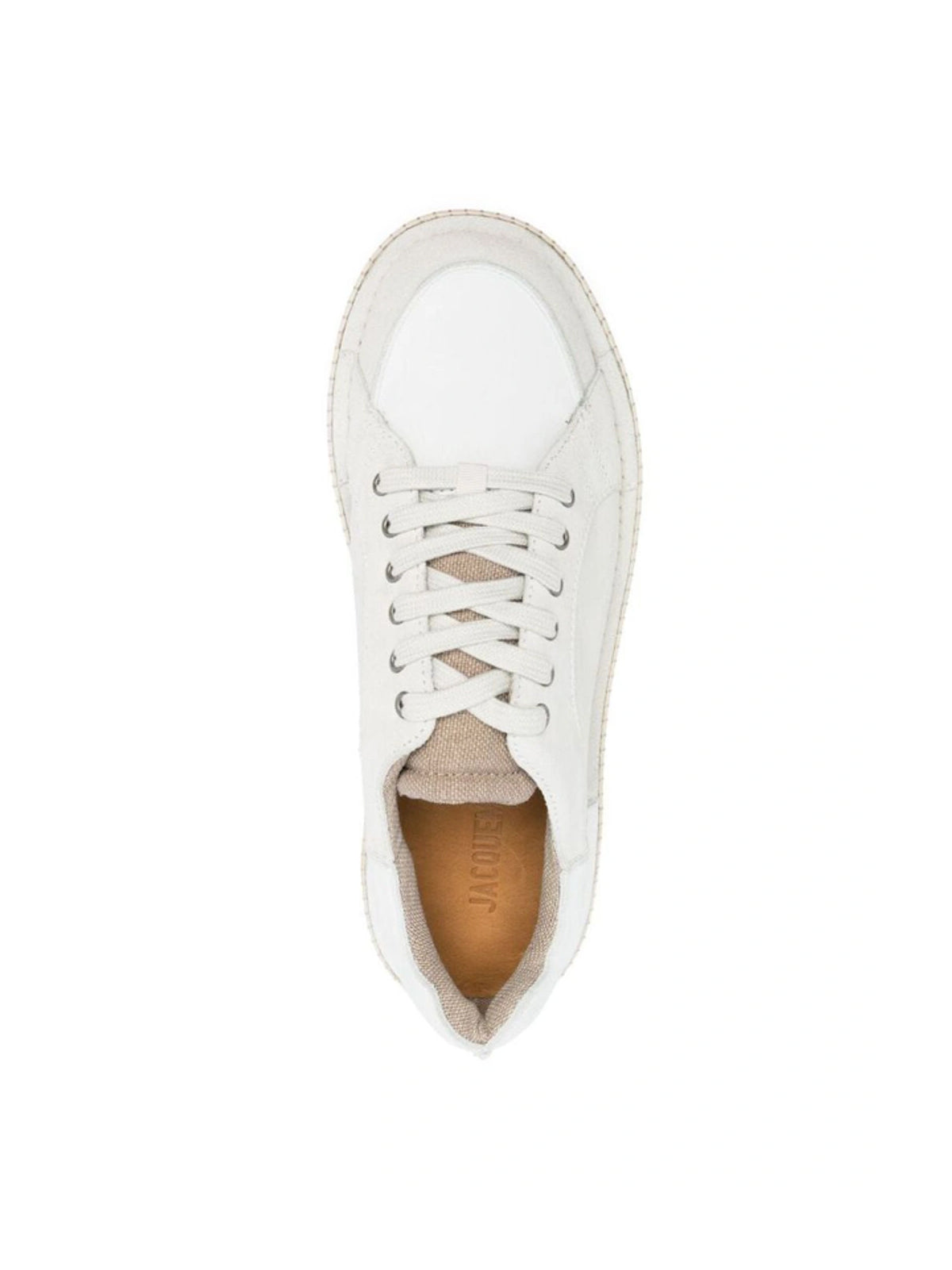 JACQUEMUS Men's Leather Sneaker with Logo Rubber Sole