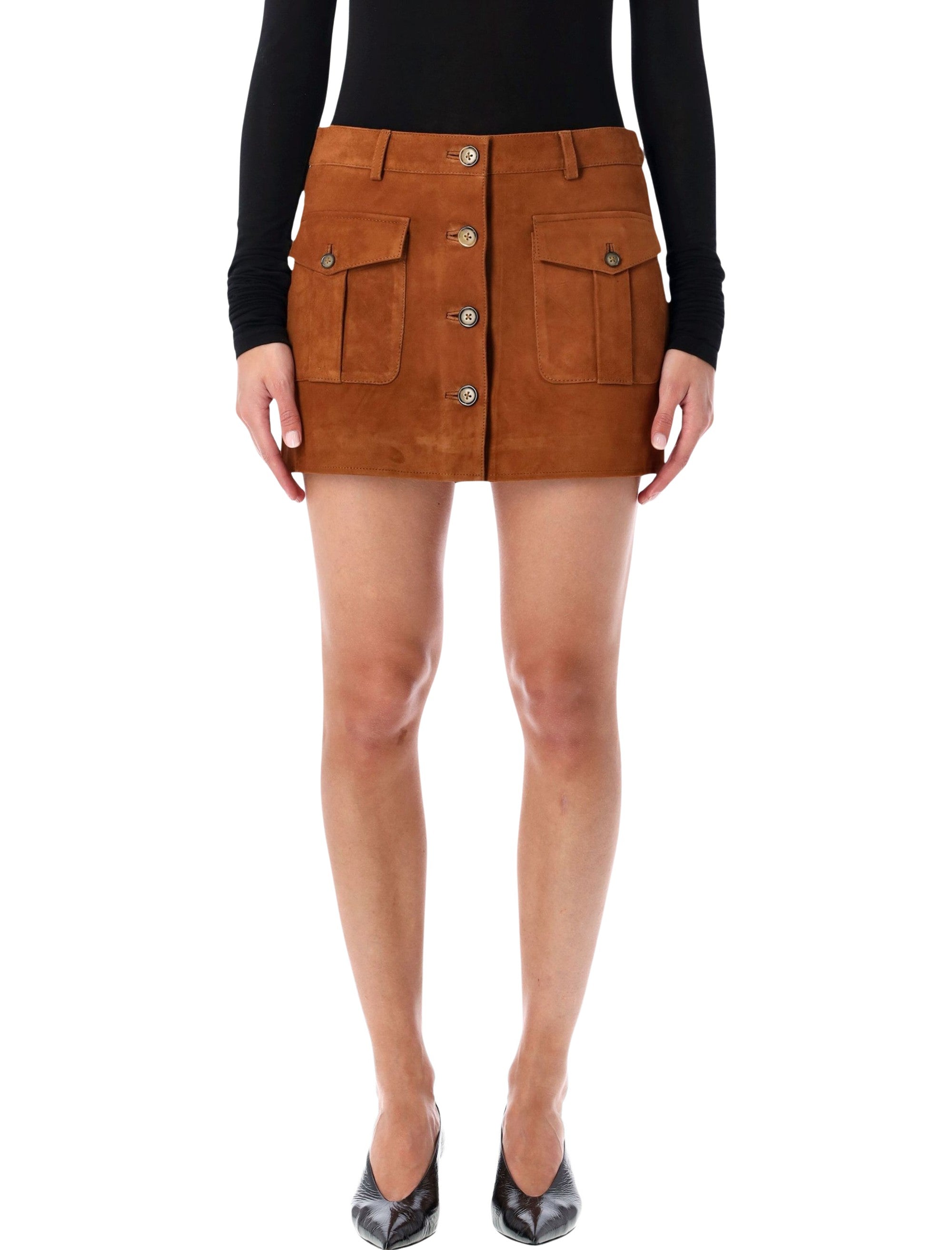 THE GARMENT Women's Mini Skirt with Decorative Buttons and Pockets