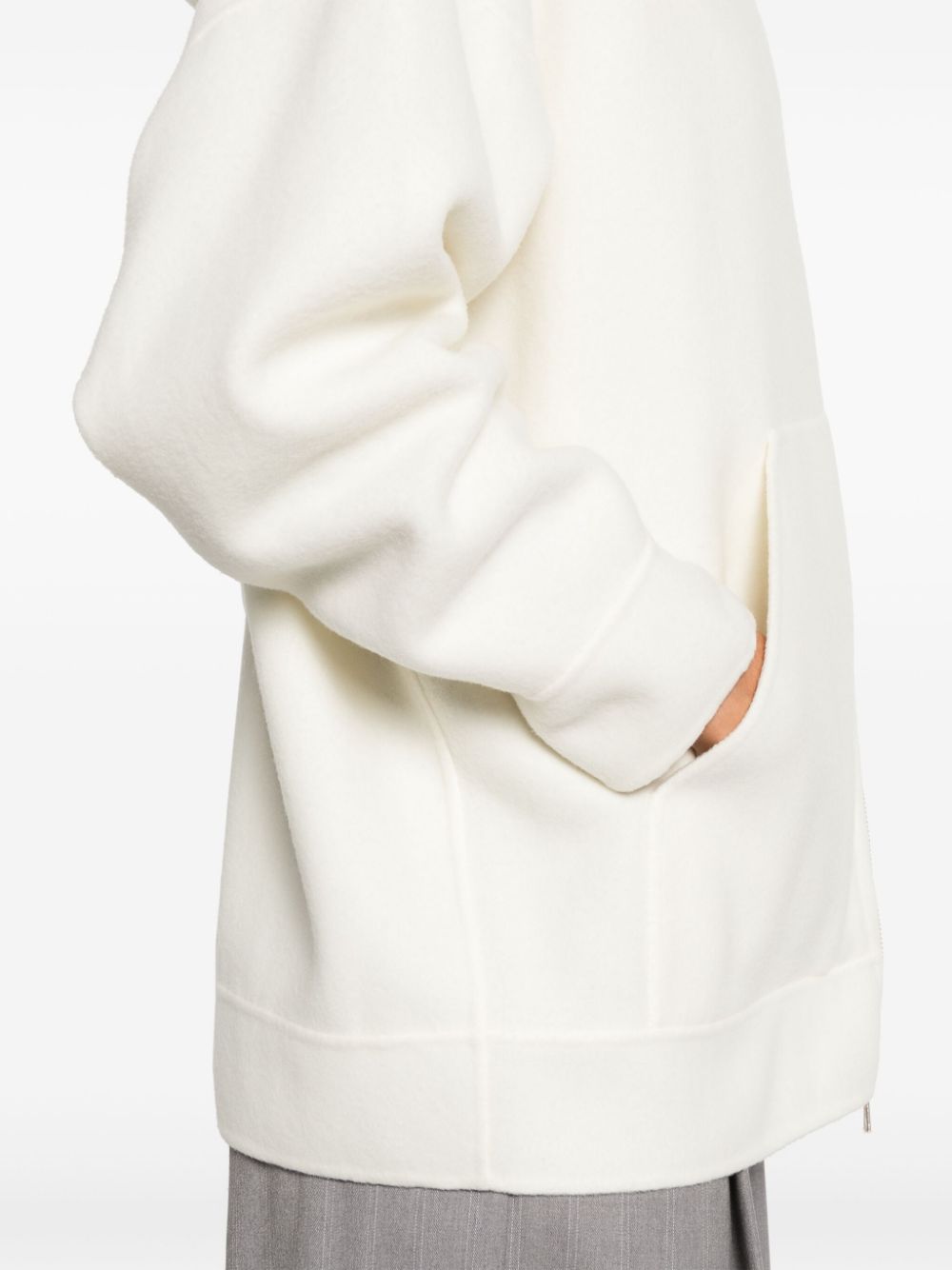 MAX MARA Cashmere Wool Hoodie with Zip Fastening for Women
