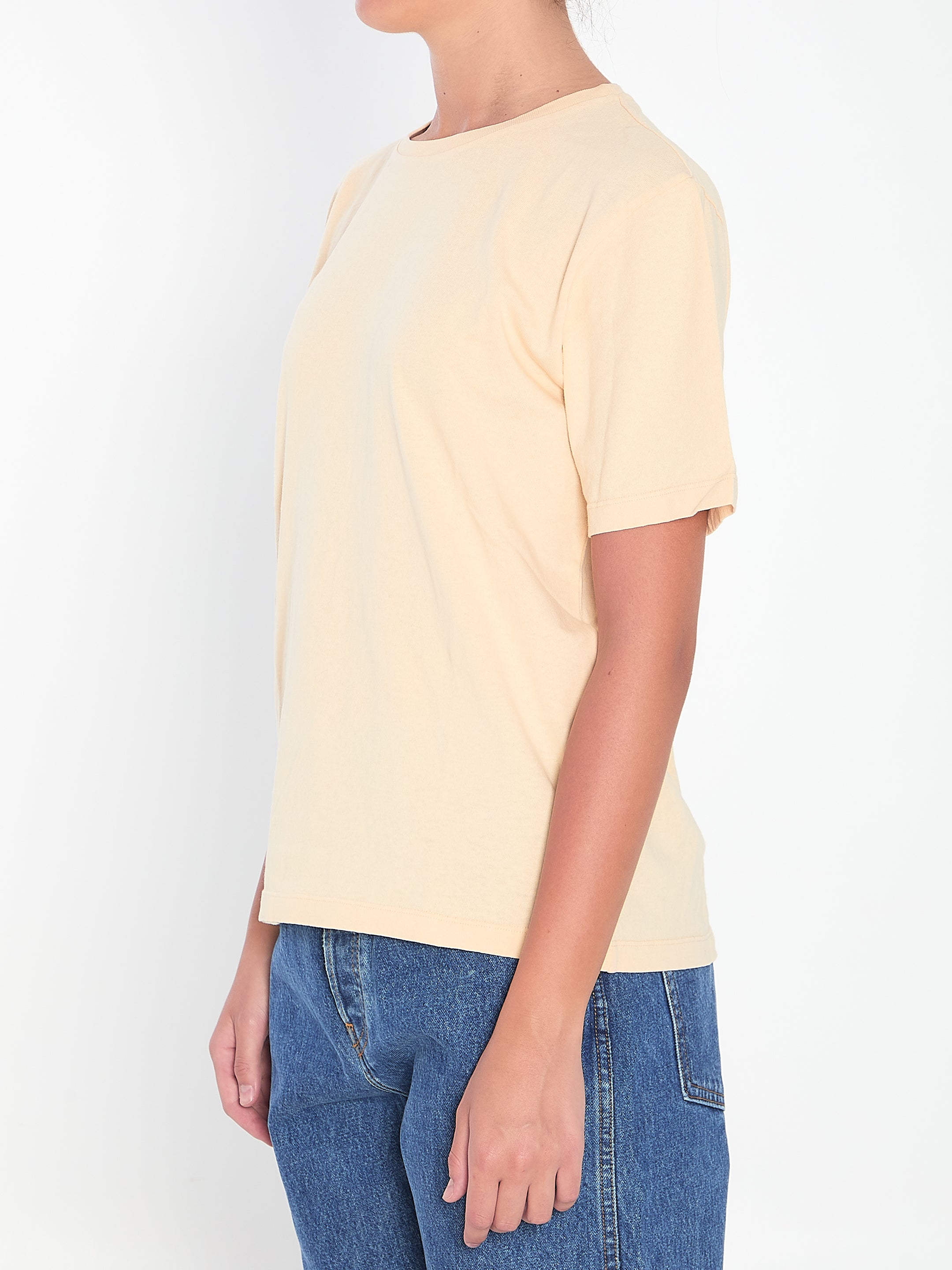 KHAITE Women's Regular Fit T-Shirt with Intarsia Knit Applique