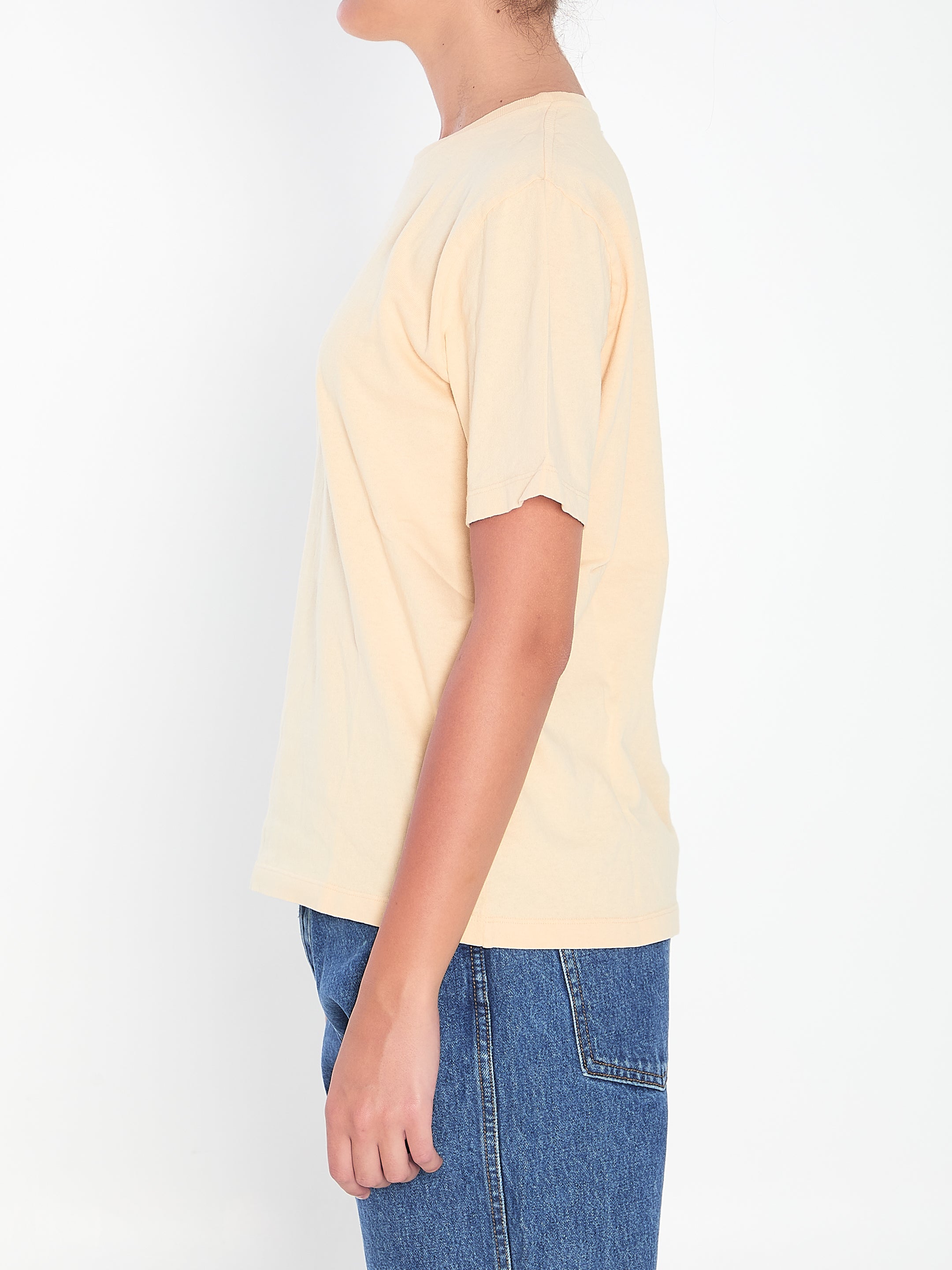 KHAITE Women's Regular Fit T-Shirt with Intarsia Knit Applique