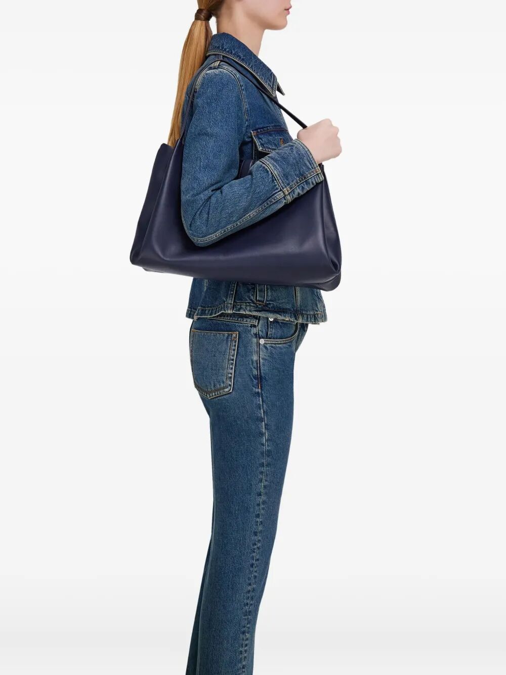 Ferragamo Large Leather Softened Tote Handbag - W 38 X H 26 X D 17 CM