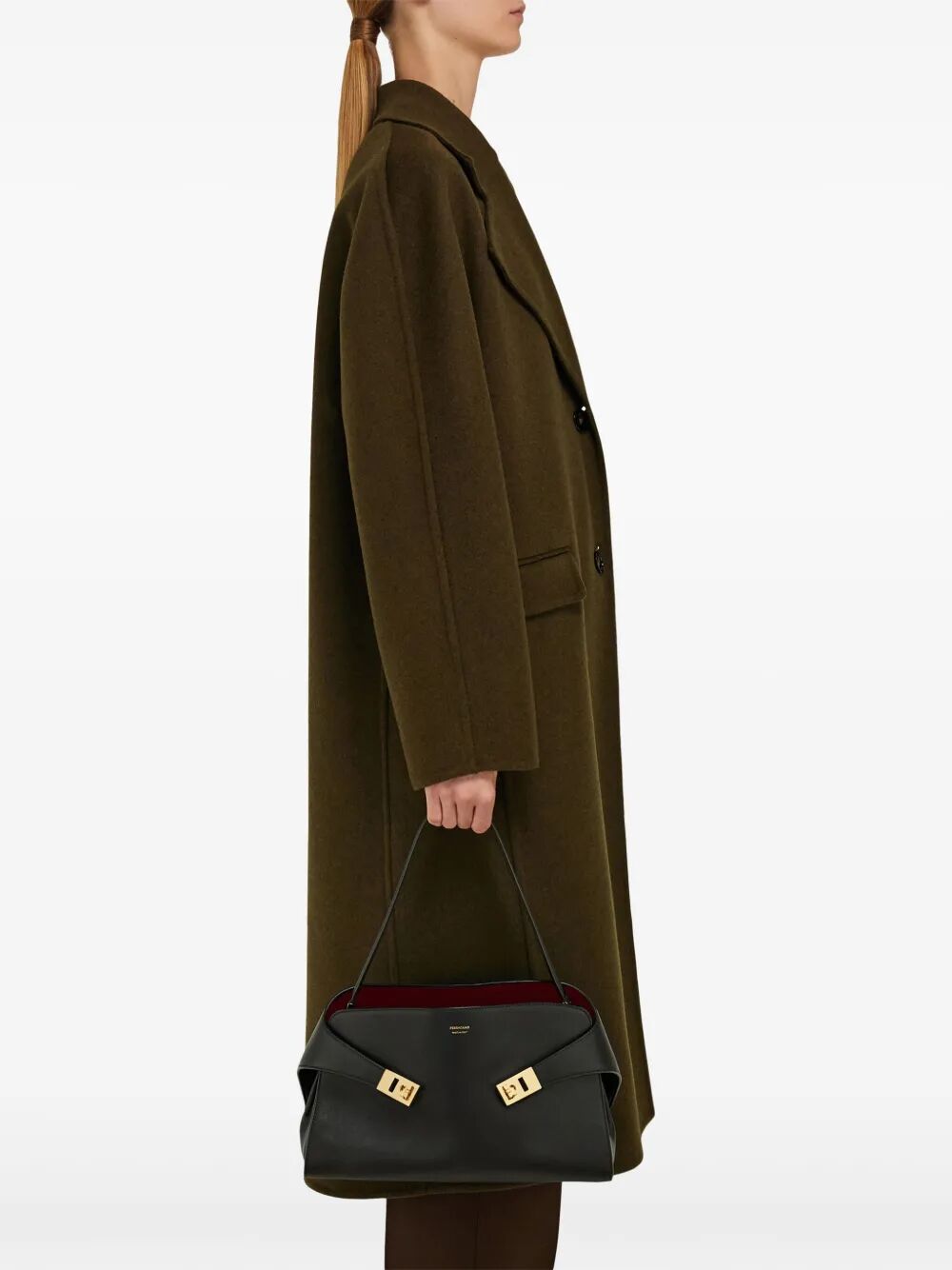 Ferragamo Soft Medium Bicolor Shoulder Handbag