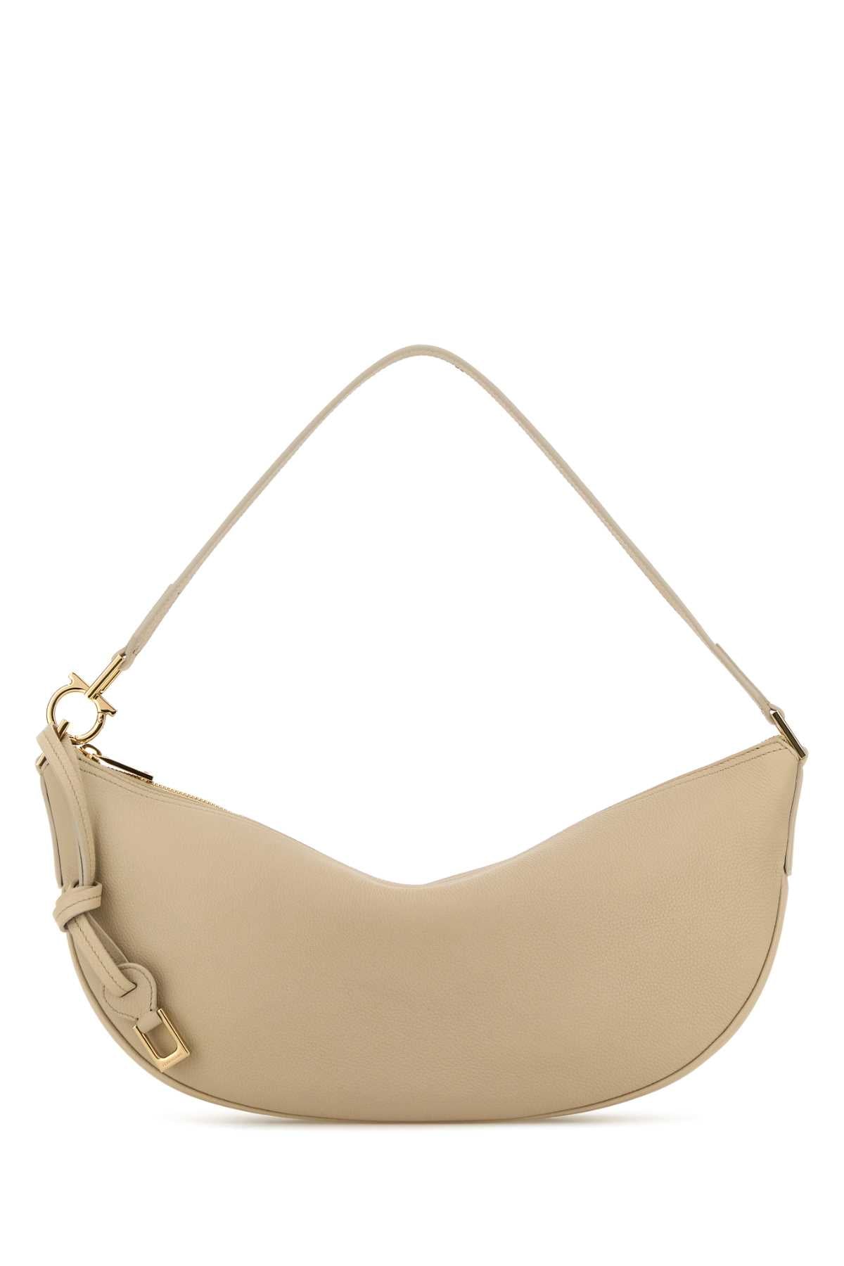 Ferragamo Leather Shoulder Hobo Handbag - SMILE M