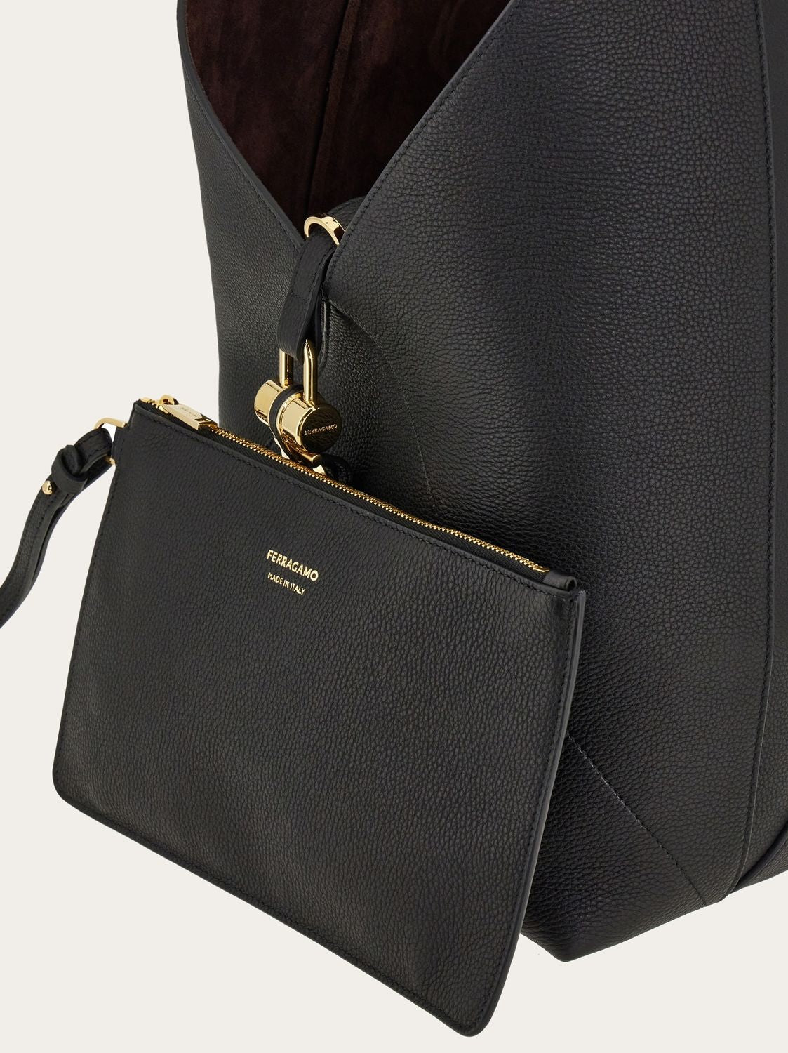 Ferragamo V-Shaped Hobo Handbag