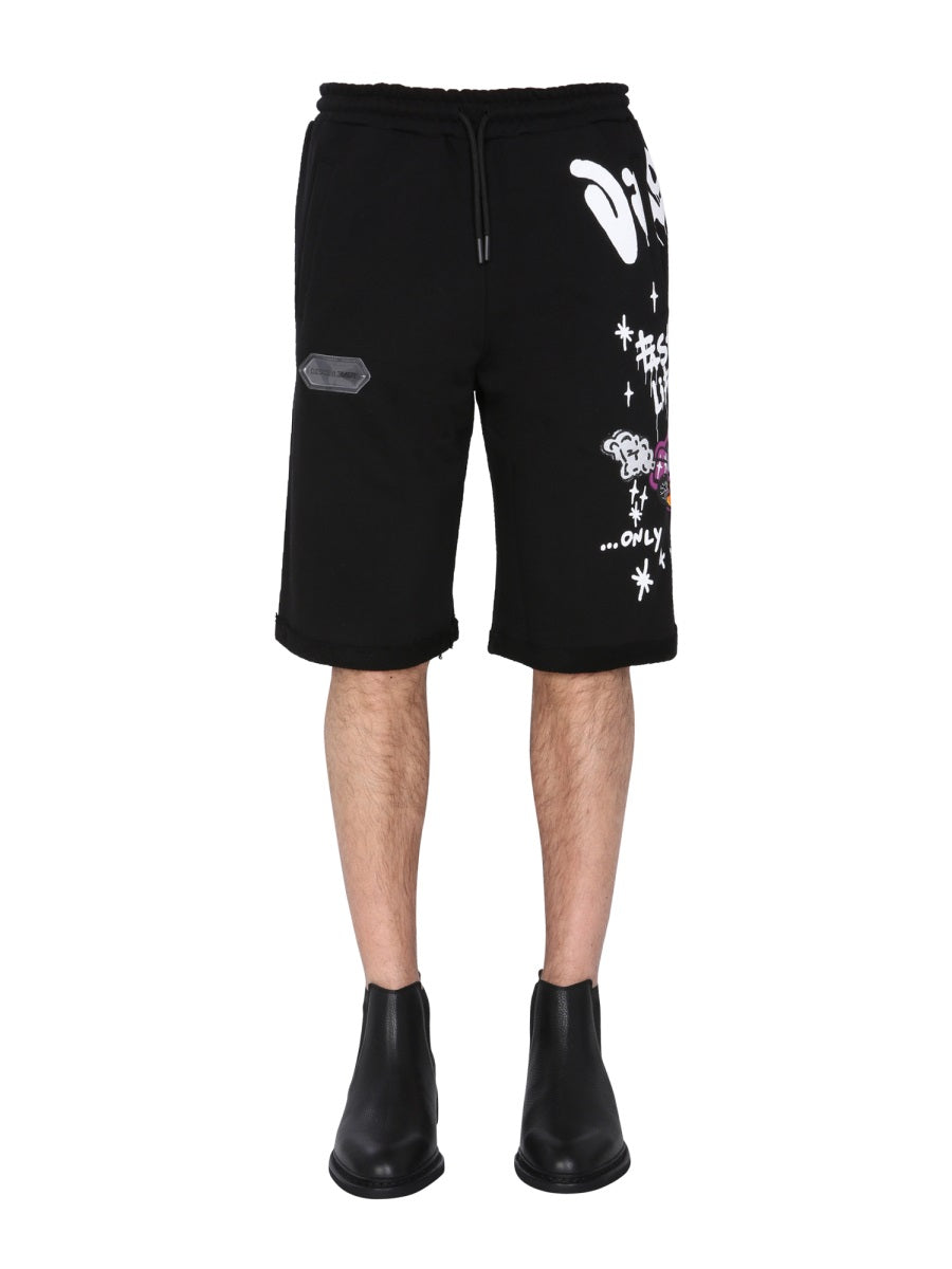 DISCLAIMER Men's Mini Bermuda Shorts with Screen Print