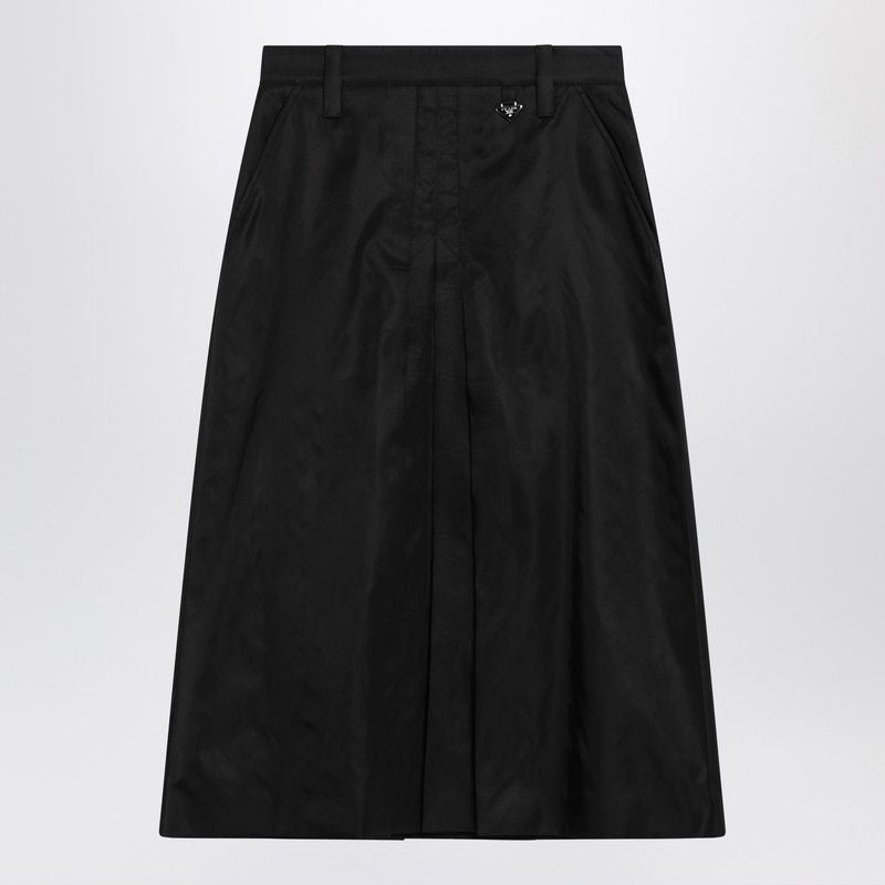 PRADA Flared Midi Skirt in Recycled Nylon