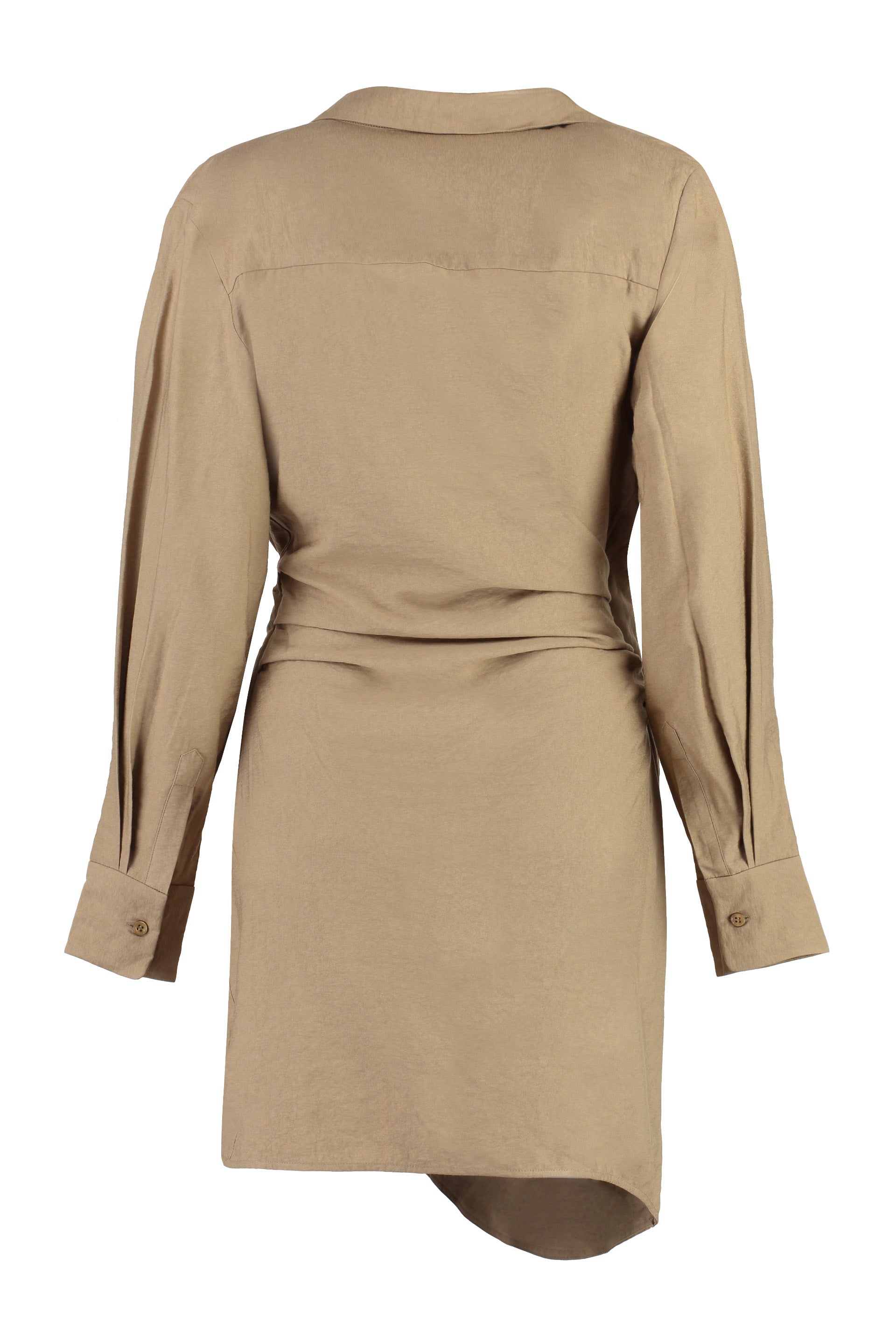 JACQUEMUS Asymmetrical Draped Dress with Knot Detail