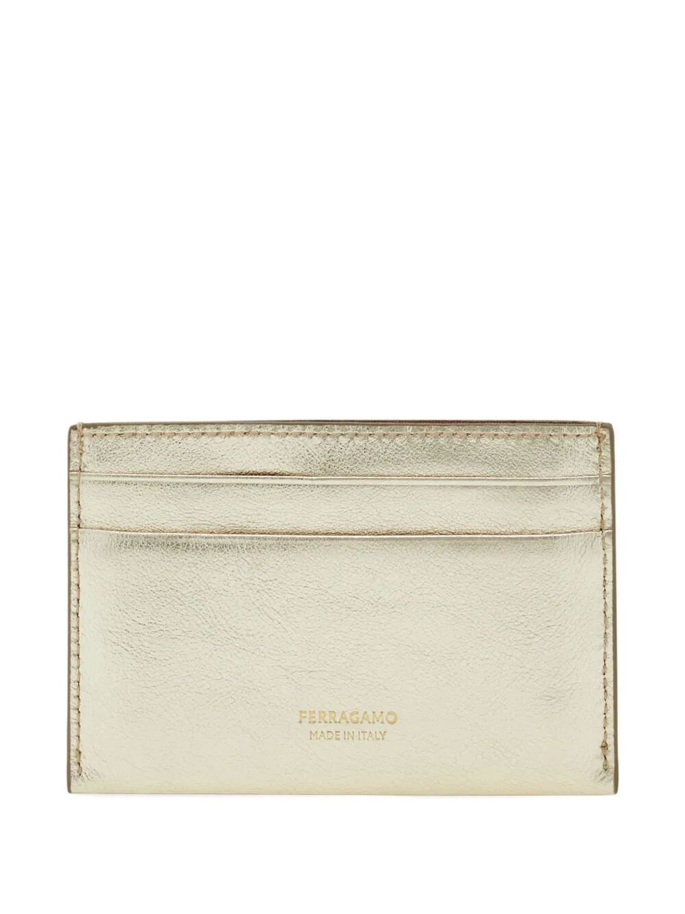 Ferragamo Mini Laminated Leather Gancini Hook Card Holder - SS26