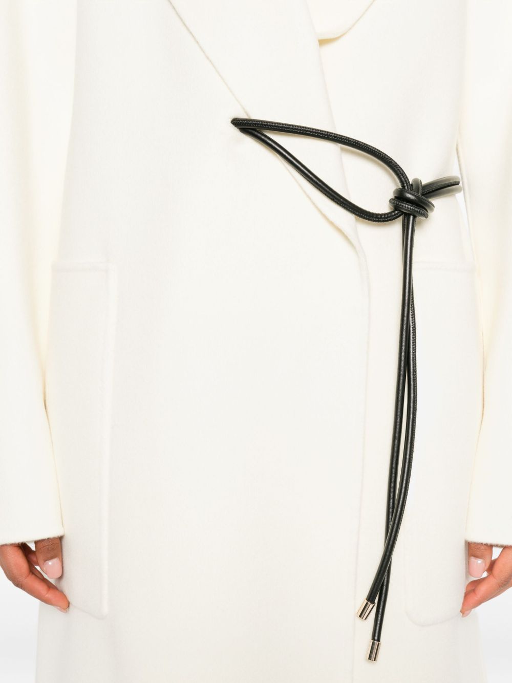 MAX MARA SPORTMAX Wool Long Jacket with Knotted Tie Fastening