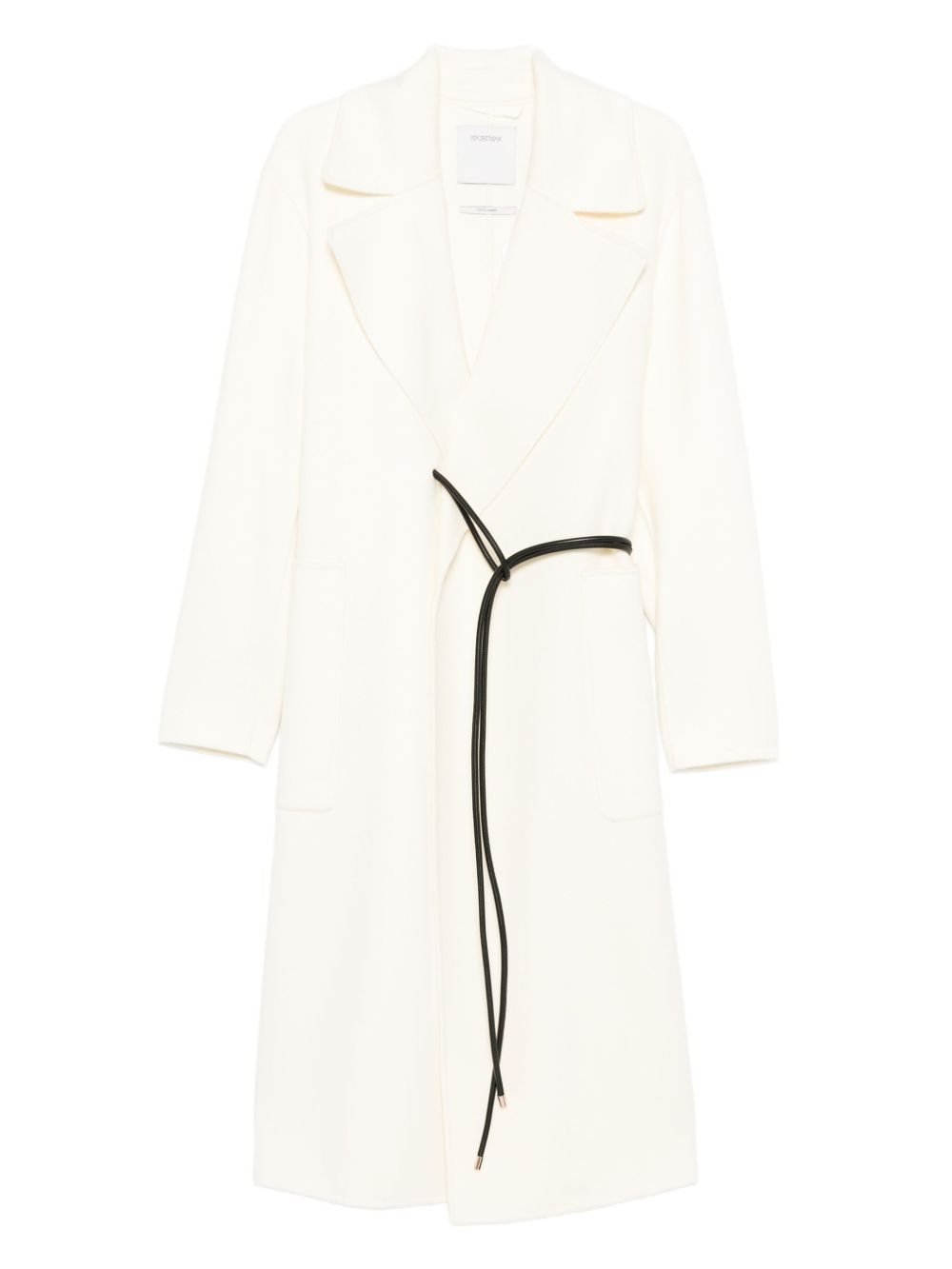 MAX MARA SPORTMAX Wool Long Jacket with Knotted Tie Fastening