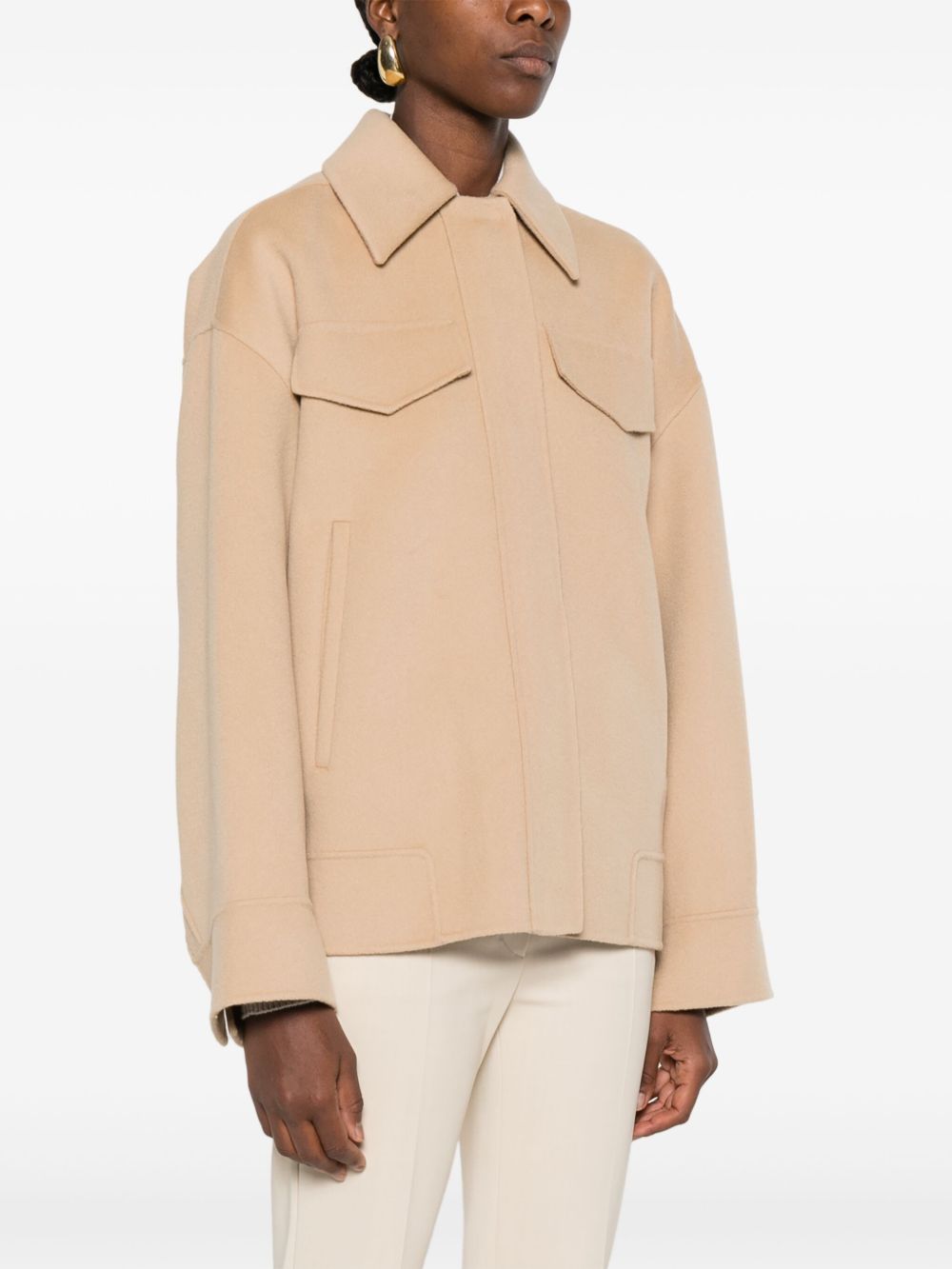 MAX MARA SPORTMAX Wool Jacket with Concealed Fastening and Pocket Details