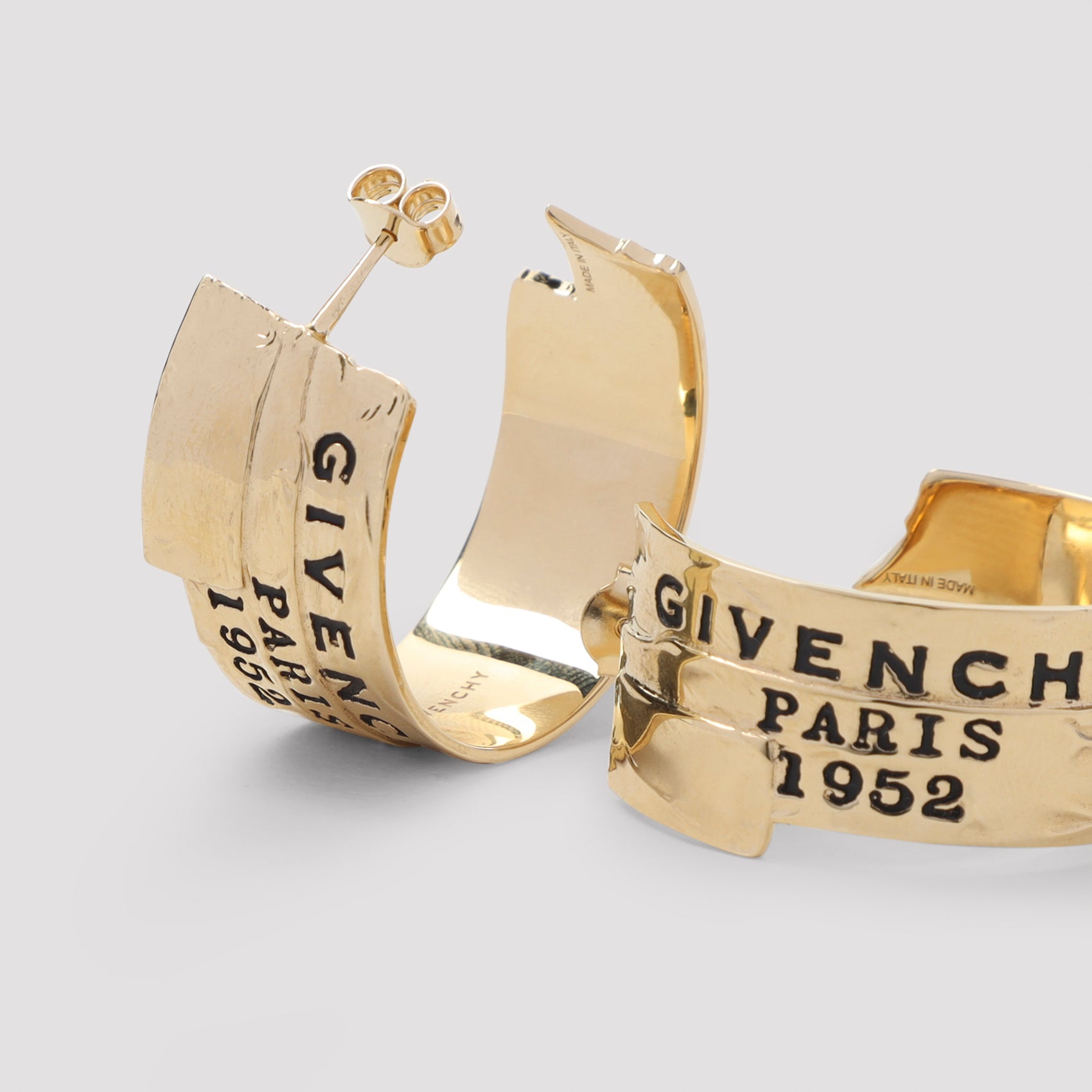 GIVENCHY Tape Golden Hoops Earrings
