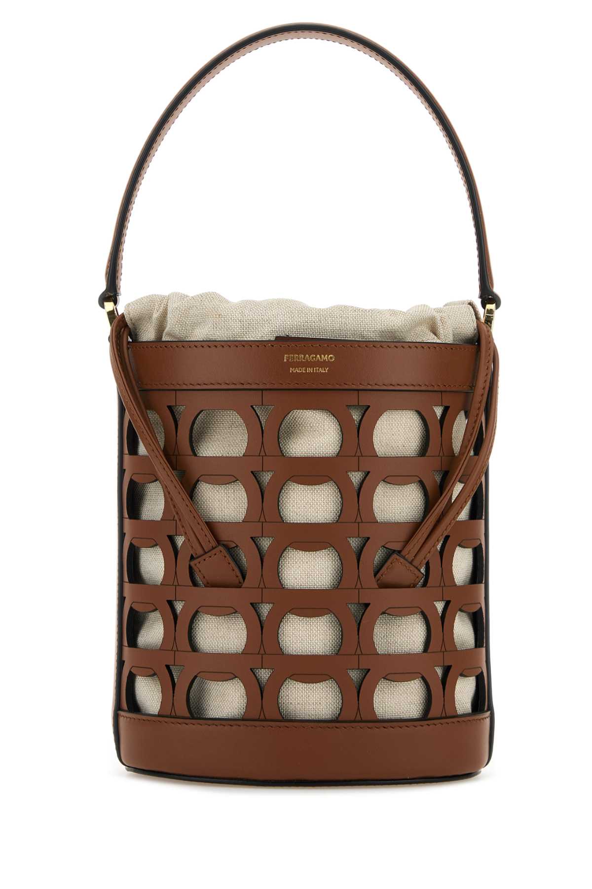 Ferragamo Mini Leather Bucket Handbag