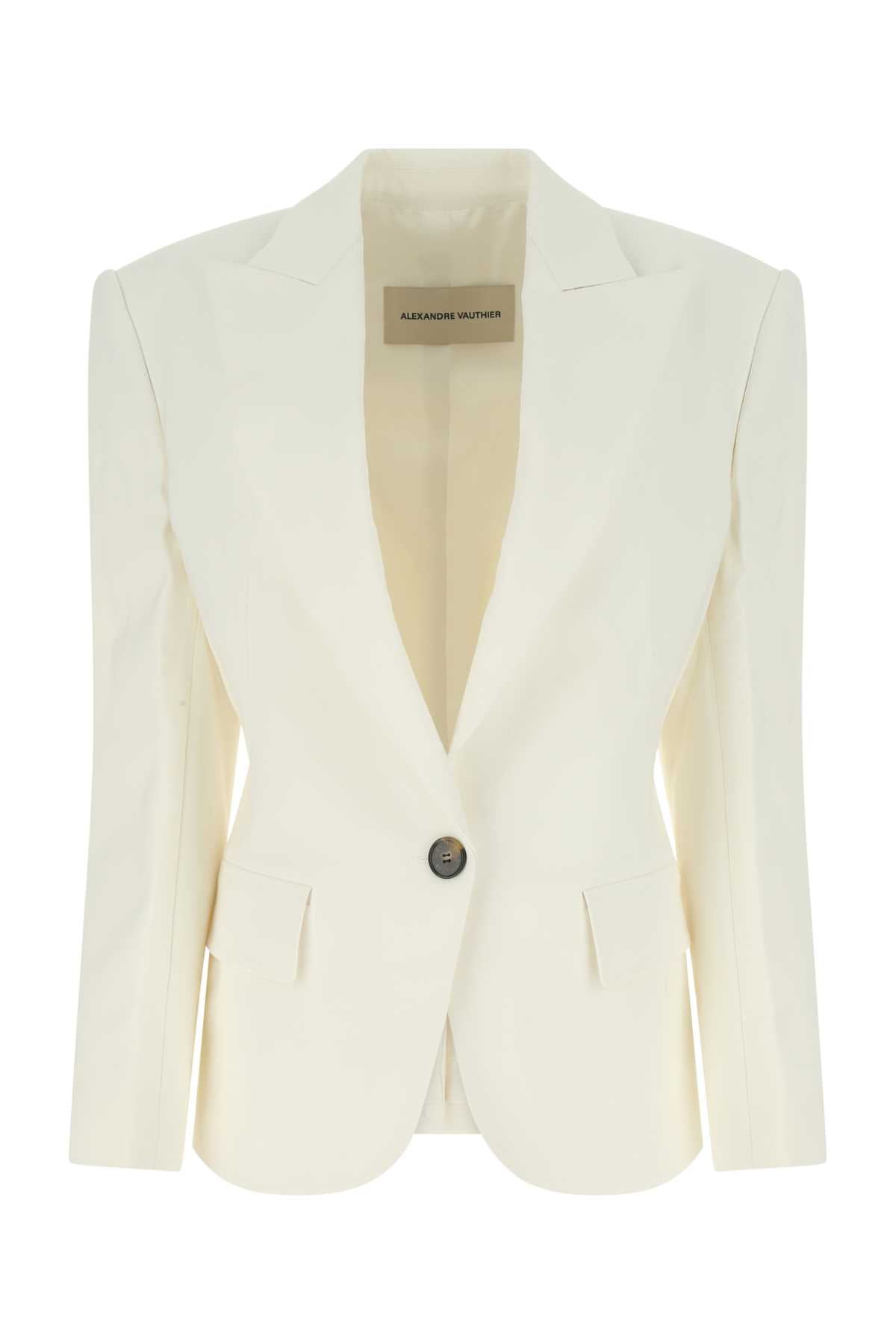 ALEXANDER VAUTHIER Ivory Stretch Viscose Blend Blazer for Women