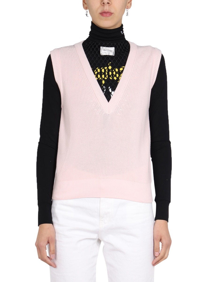 RAF SIMONS V-Neck Knit Vest for Women - SS22 Collection
