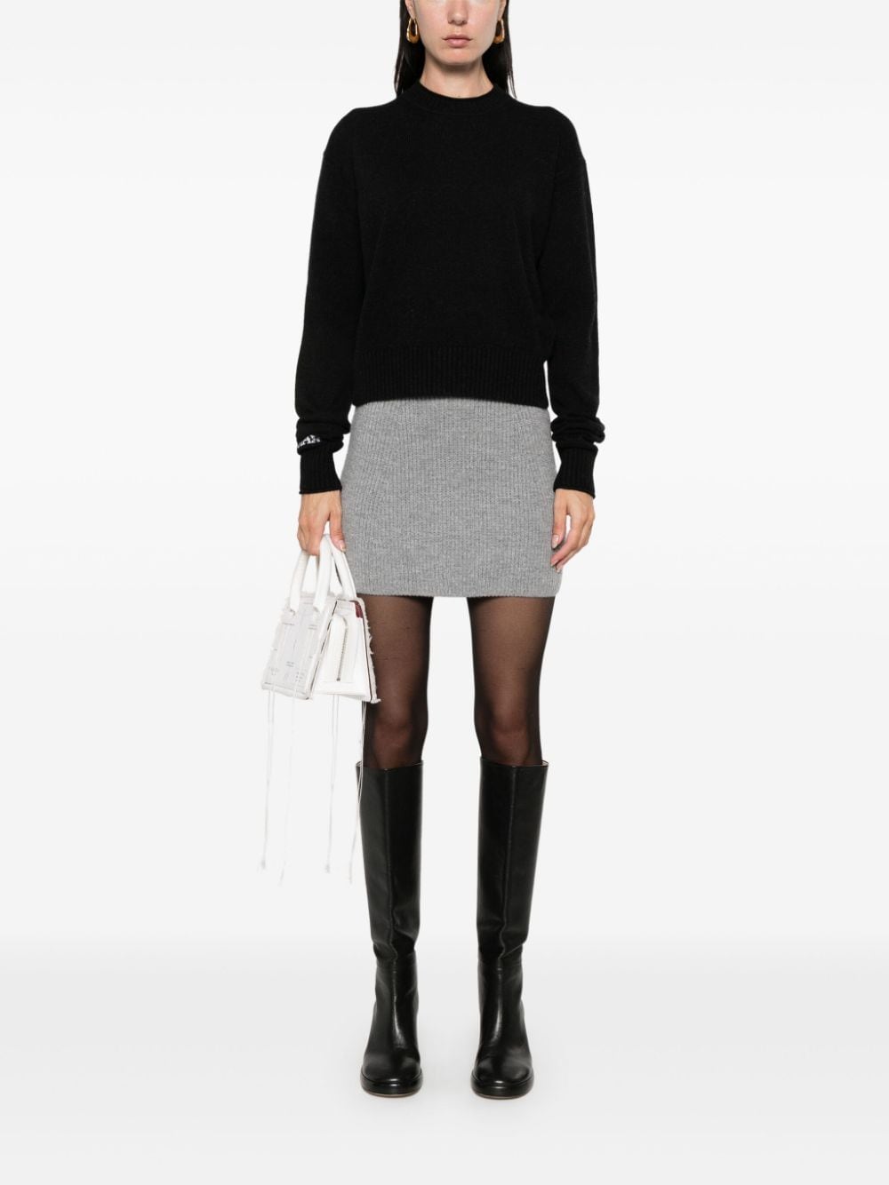 MAX MARA SPORTMAX Wool-Cashmere Blend Knit Skirt - Thigh-Length