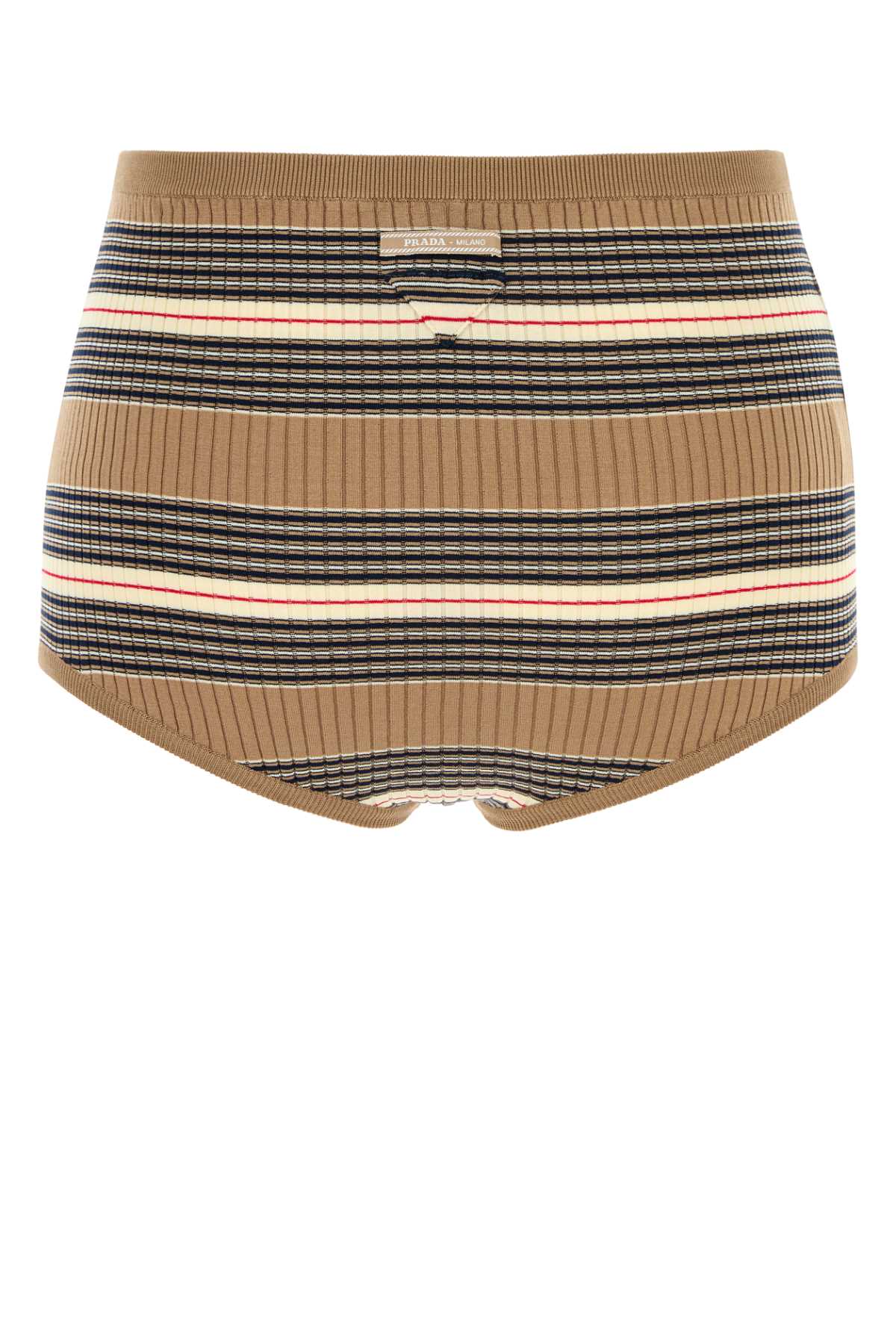 PRADA Embroidered Stretch Cotton Blend Mini Shorts for Women