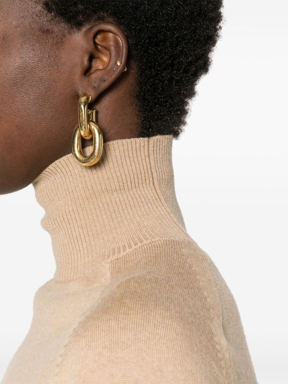 MAX MARA SPORTMAX Wool Turtle-Neck Sweater - Cropped Design