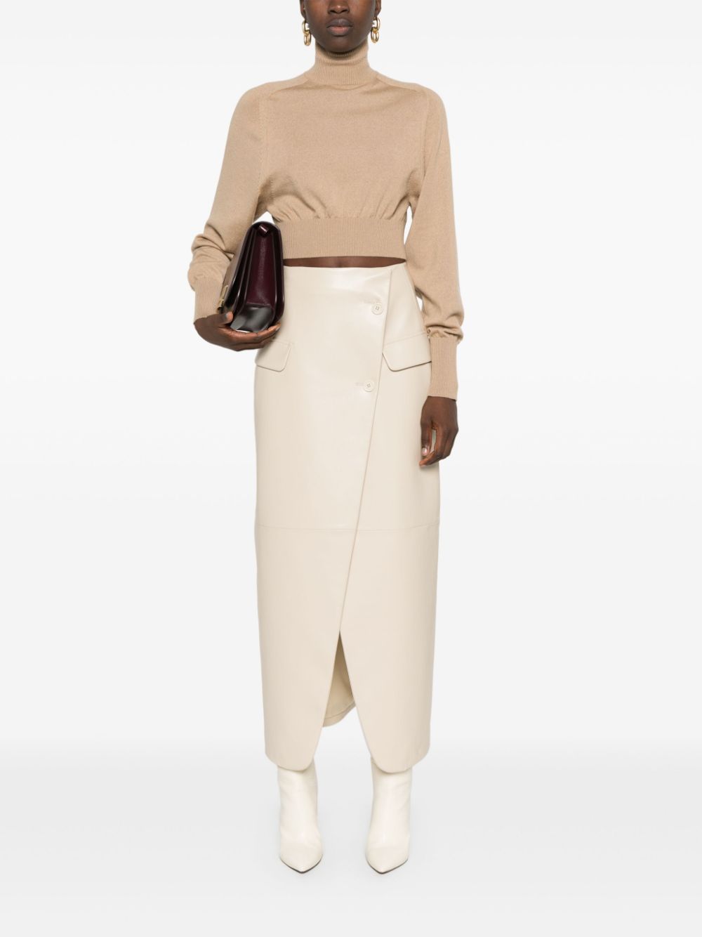 MAX MARA SPORTMAX Wool Turtle-Neck Sweater - Cropped Design