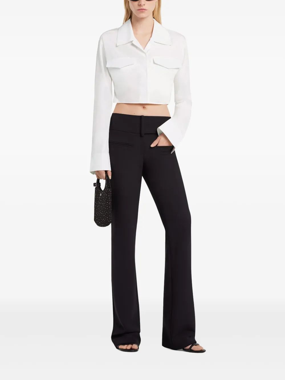 COURREGÈS Mini Crop Shirt with Two Pockets