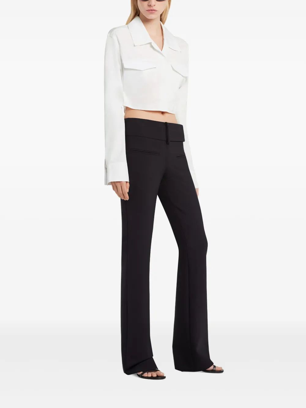 COURREGÈS Mini Crop Shirt with Two Pockets