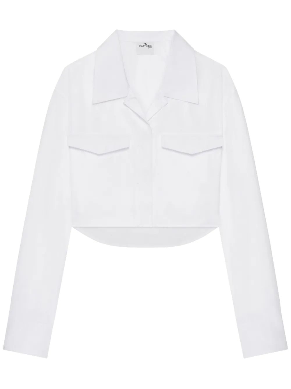COURREGÈS Mini Crop Shirt with Two Pockets
