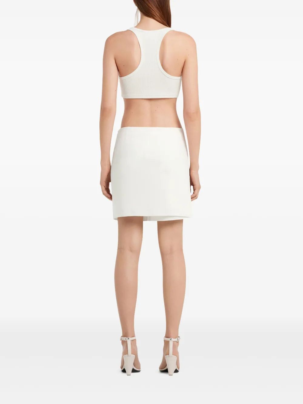 COURREGÈS Women's Mini Skirt in Crepe Fabric