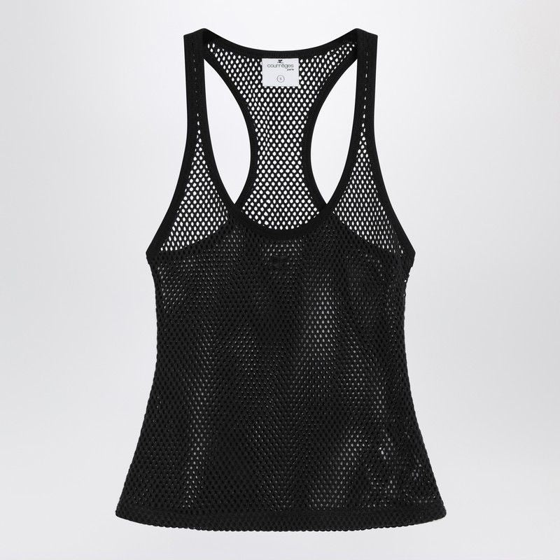COURREGÈS Mesh Design Crew Neck Tank Top