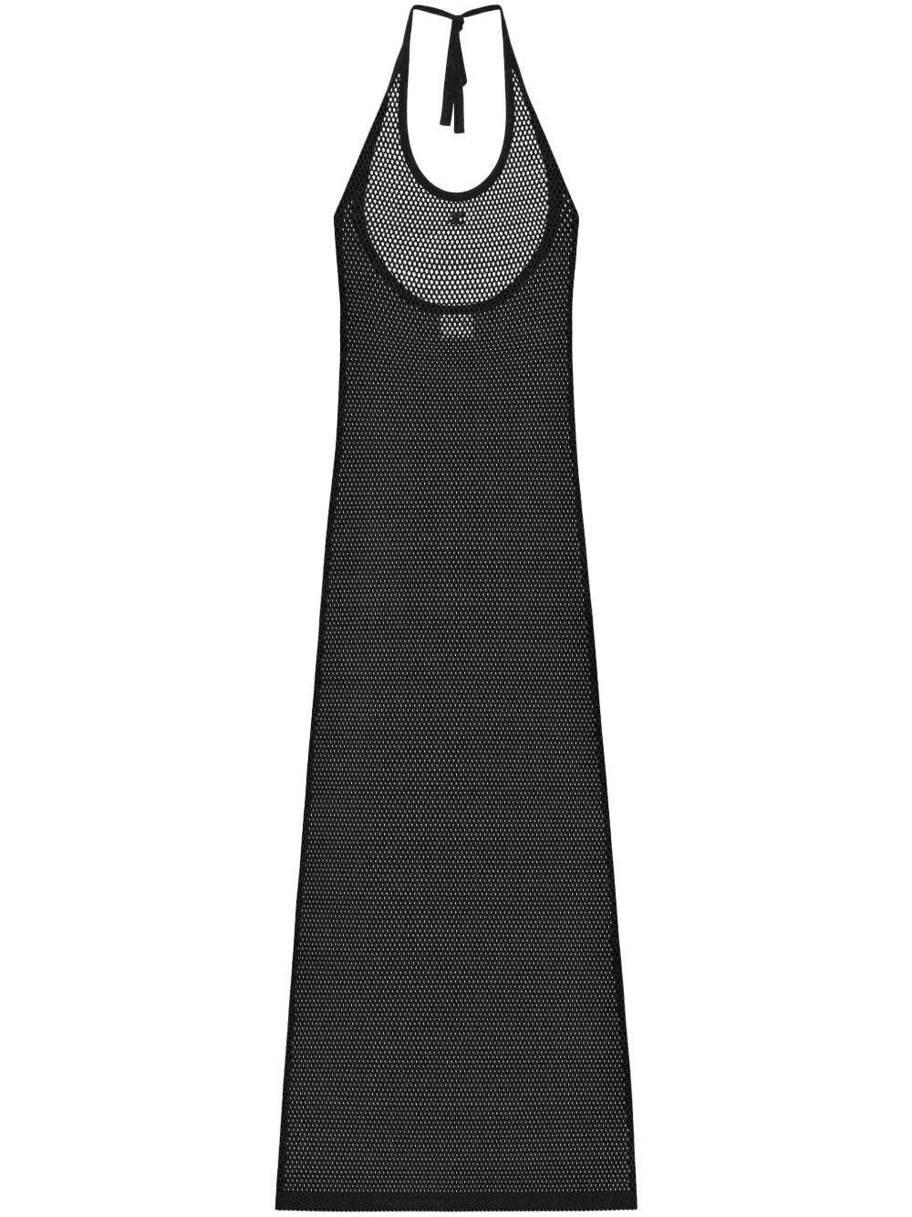 COURREGÈS Cotton Long Tank Dress with Halterneck and Open Back