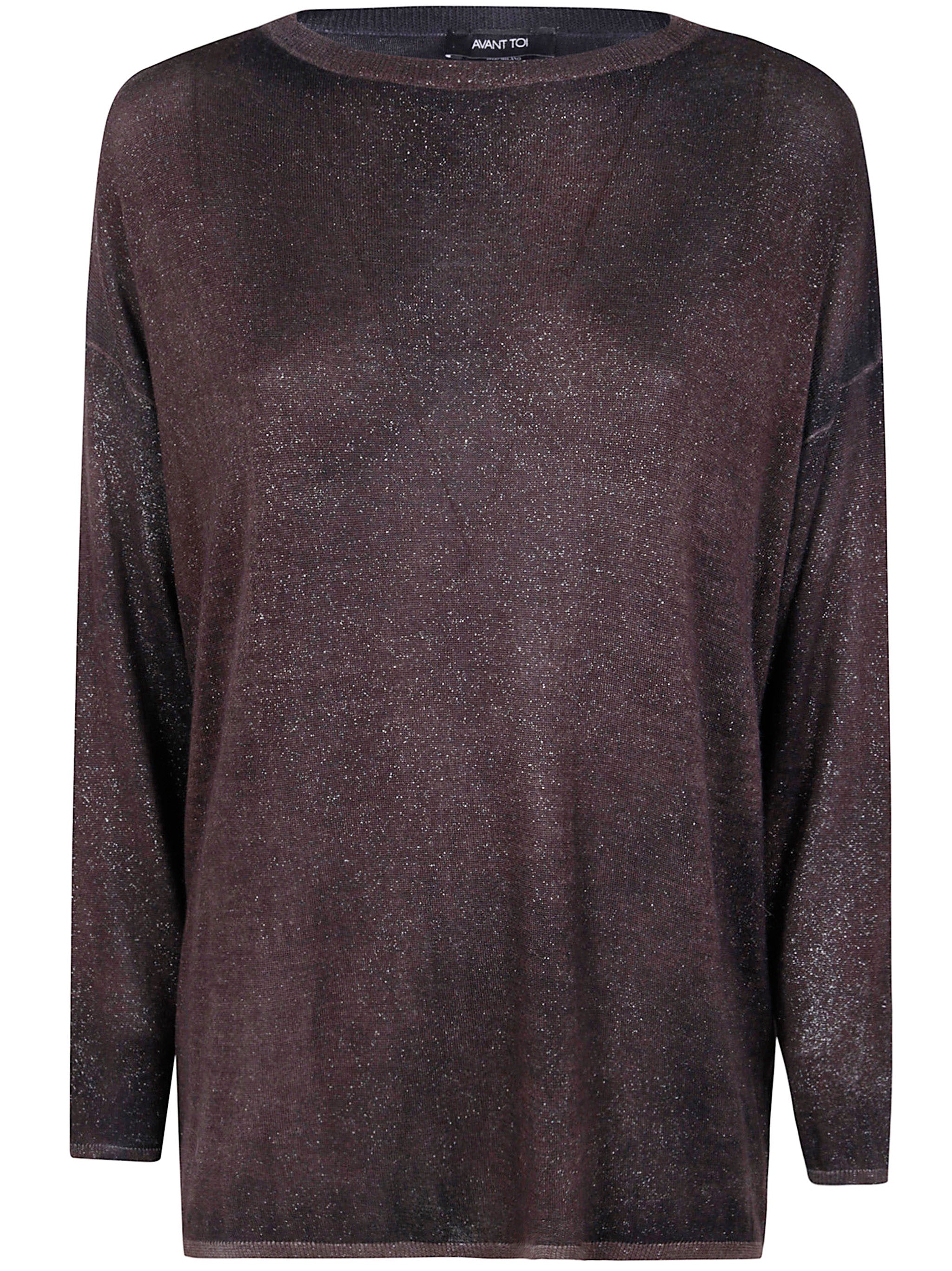 AVANT TOI Star Dust Effect Boat Neck Off Gauge Pullover - Women's