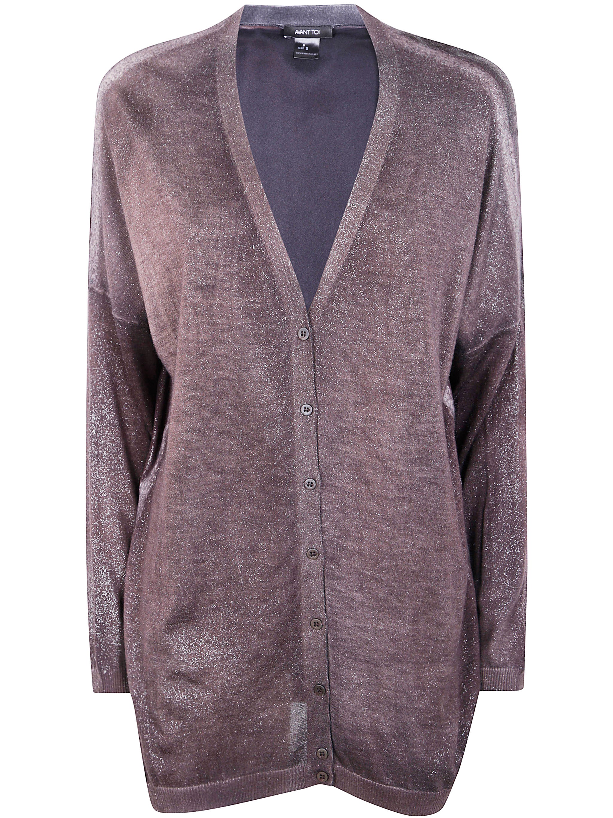AVANT TOI Star Dust Effect Long Cardigan with Silk Back