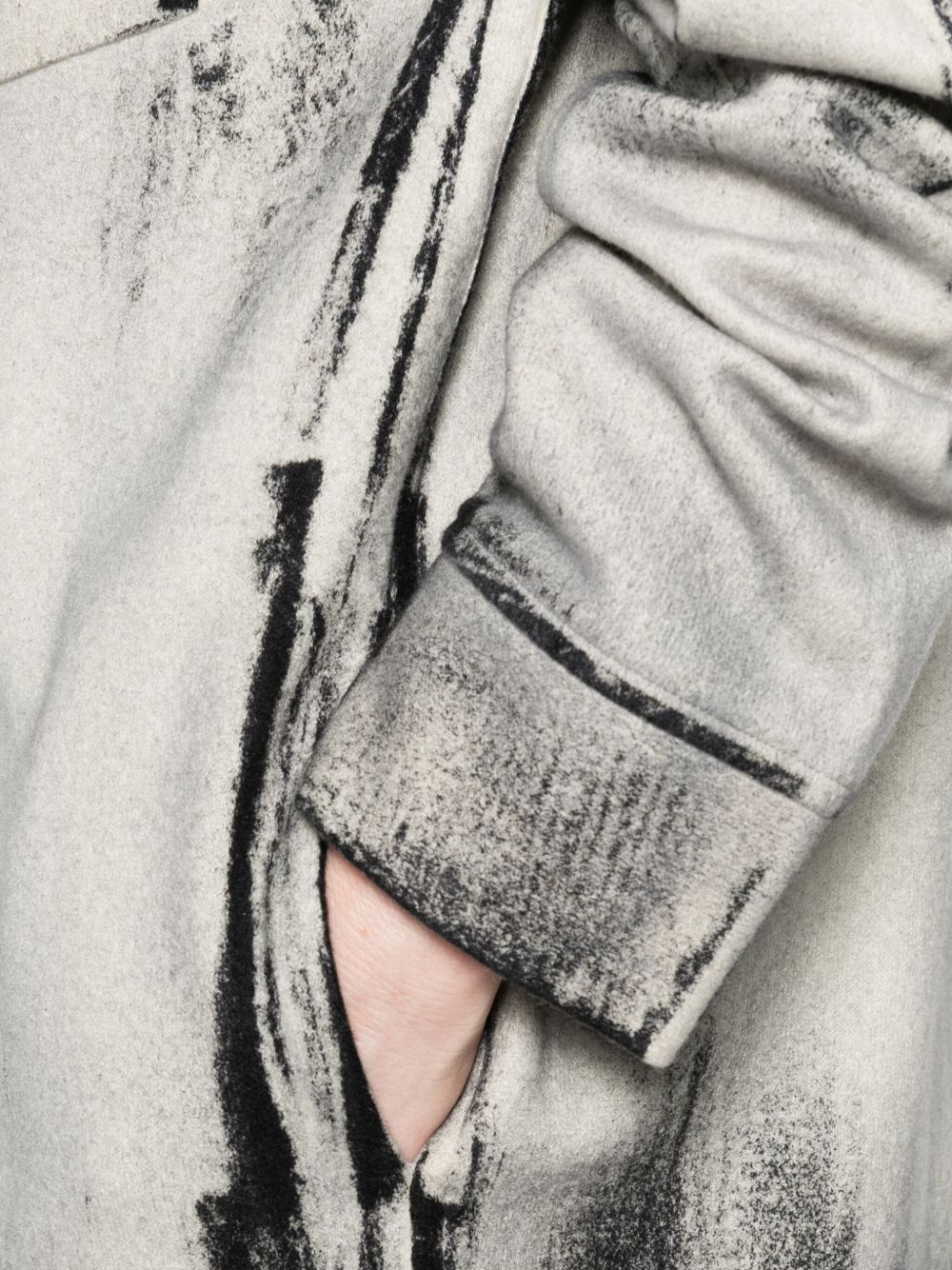 AVANT TOI Wool and Cashmere Blend Abstract Print Shirt for Women