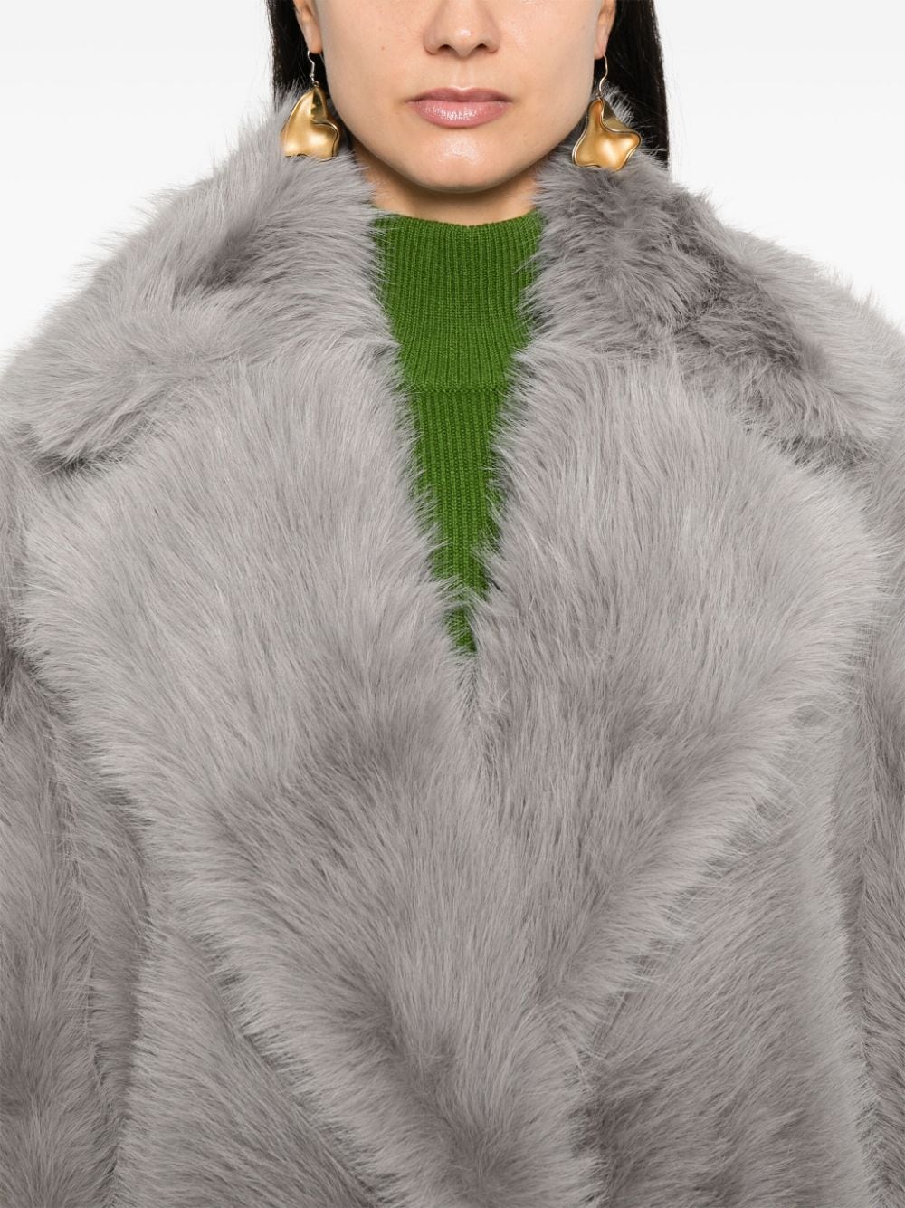 MAX MARA SPORTMAX Faux Fur Mid-Length Jacket