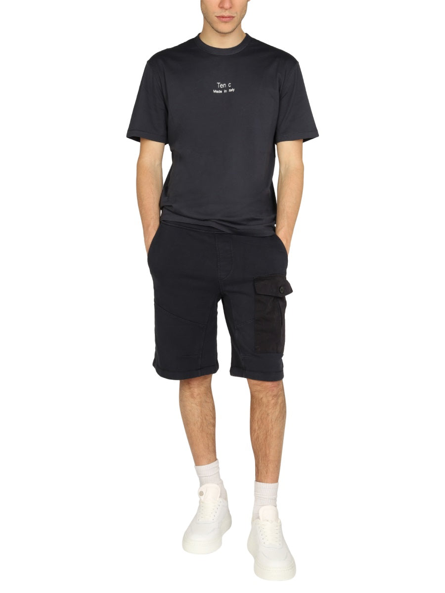TEN C Men's Mini Pocket Bermuda Shorts