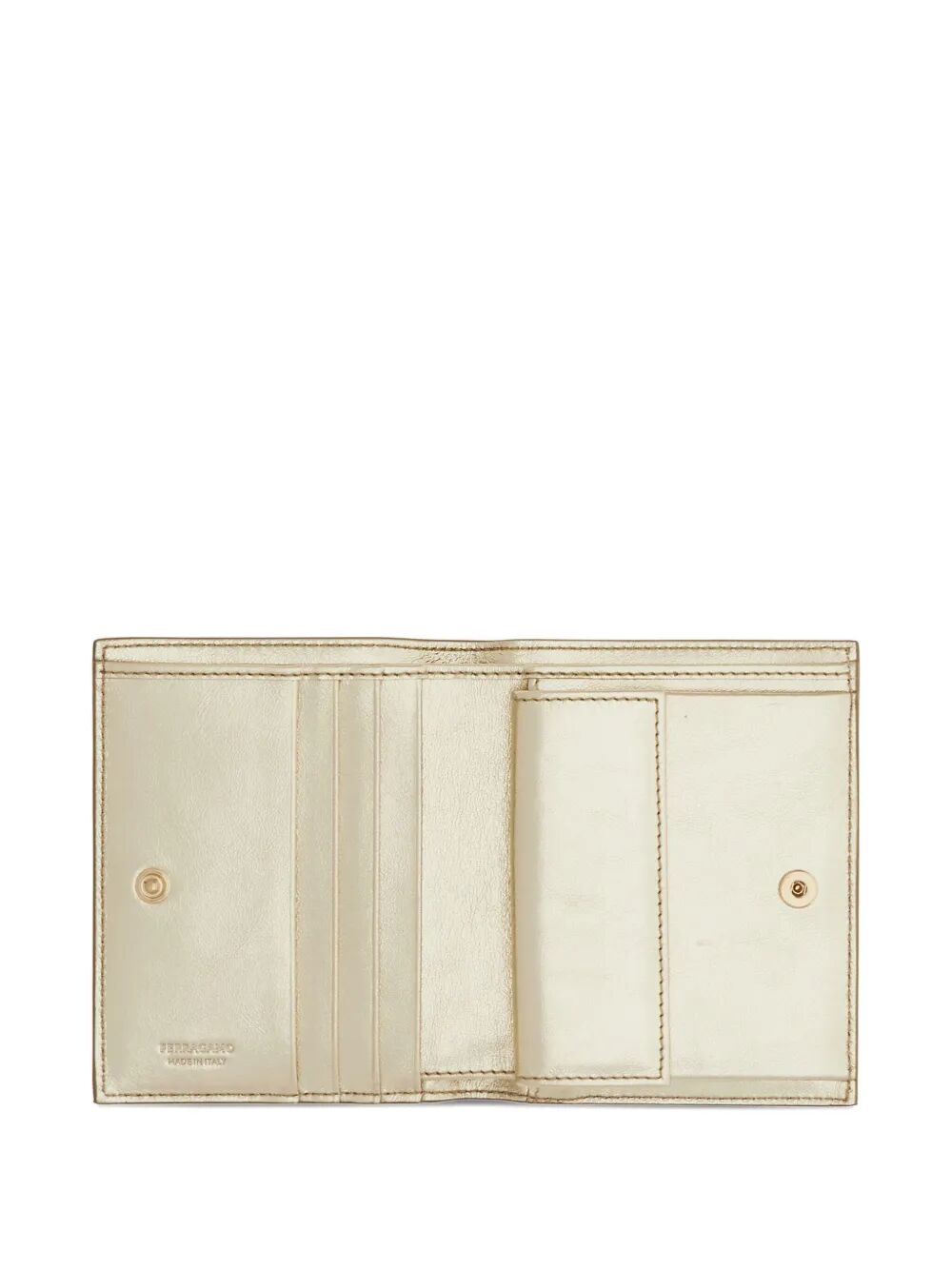 Ferragamo Mini Laminated Leather Compact Wallet