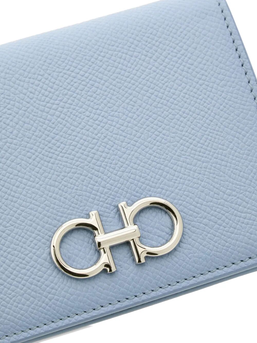 Ferragamo Mini Hammered Leather Compact Wallet
