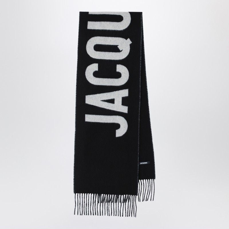 JACQUEMUS Wool Logo Scarf with Decorative Fringes