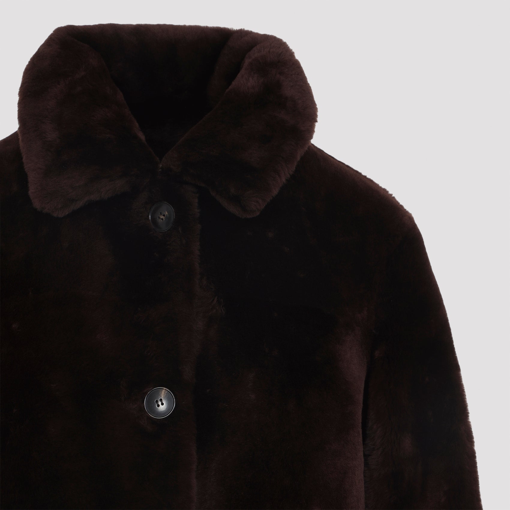 YVES SALOMON Lamb Shearling Jacket with Pointed Collar for Women