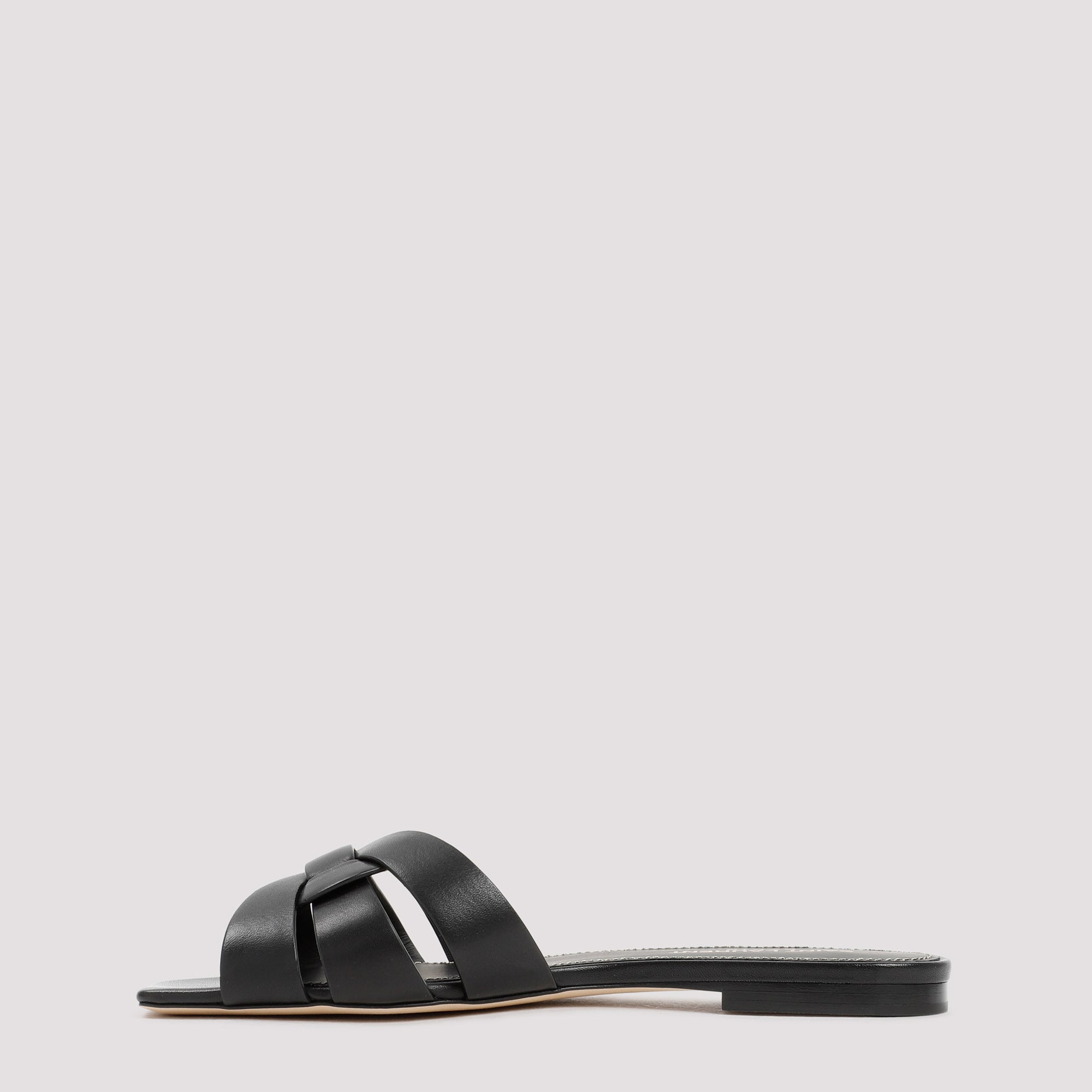 SAINT LAURENT Leather Tribute Flats - 1.5cm Heel Height
