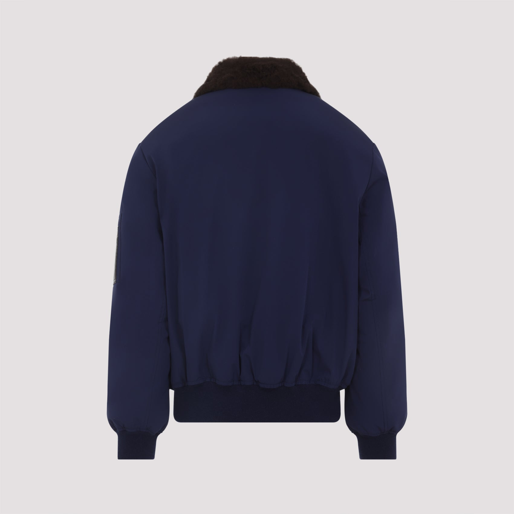 BRUNELLO CUCINELLI Men's Nylon Down Jacket with Sheepskin Collar