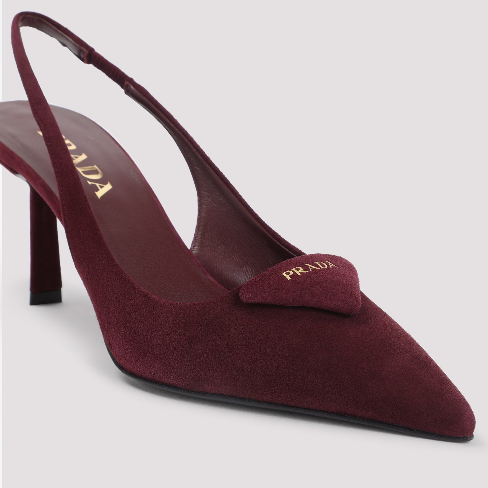 PRADA Suede Leather Pumps with 8cm Heel Height