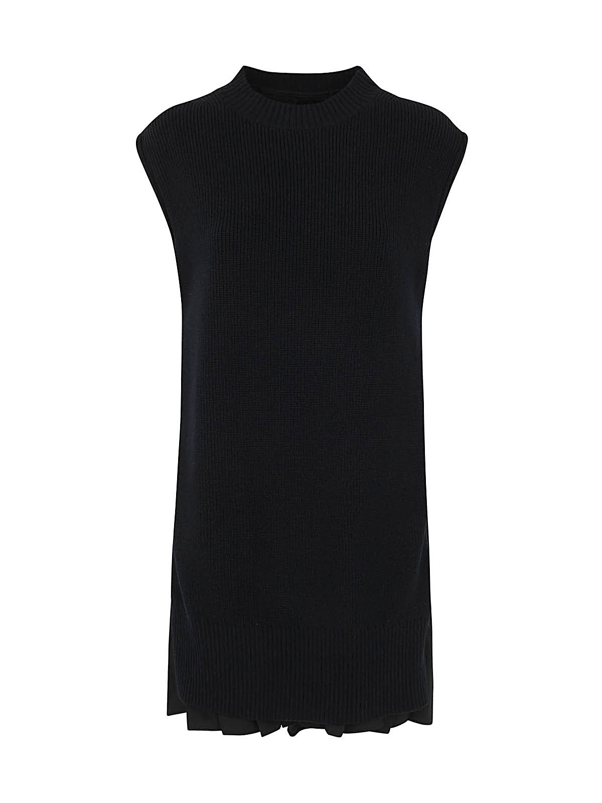 SACAI Cotton Poplin & Knit Mini Dress