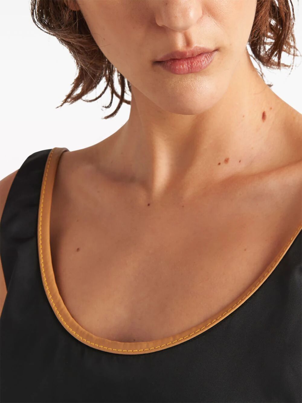 PRADA Women's Straight Fit Mini Dress with Scoop Neck