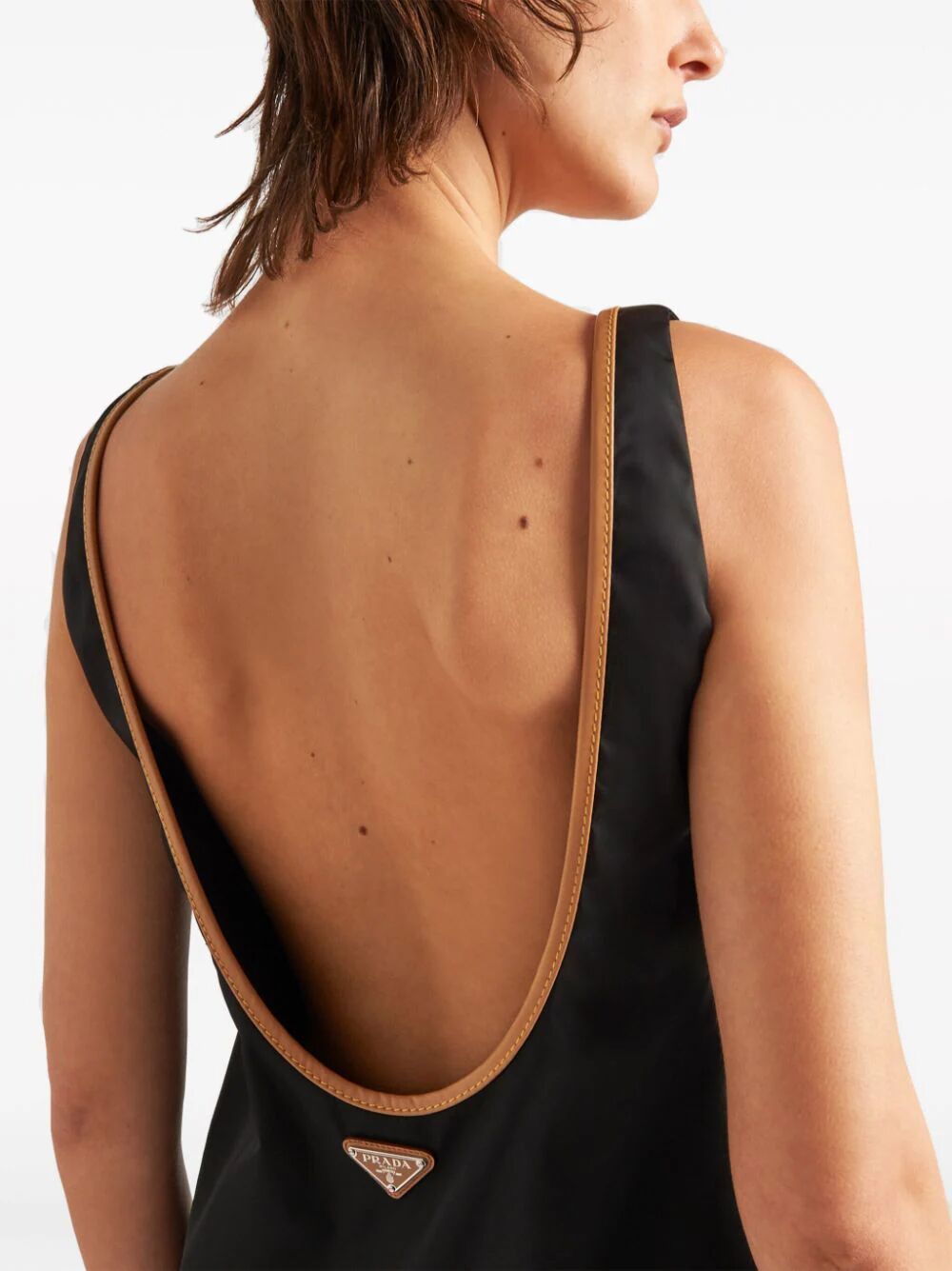 PRADA Women's Straight Fit Mini Dress with Scoop Neck