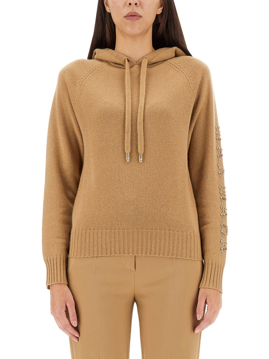 MAX MARA Pineapple Logo Sweatshirt with Hood and Drawstring