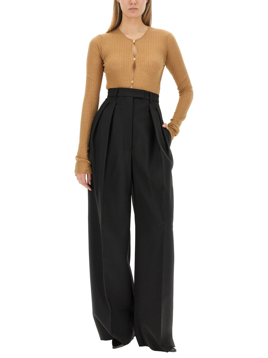 MAX MARA SPORTMAX Wool Blend Wide Pants Size 40