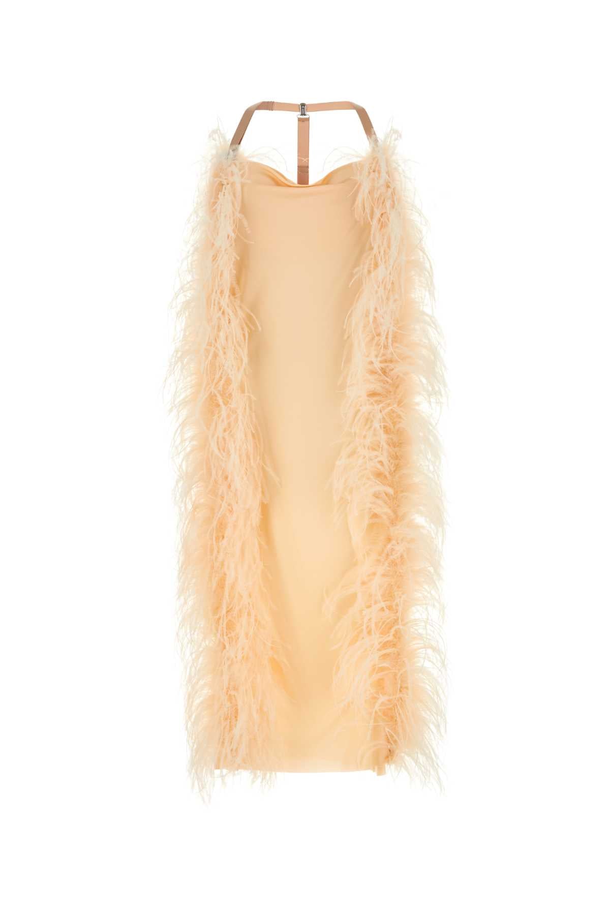 MAX MARA SPORTMAX Viscose Dress with Feather Inserts