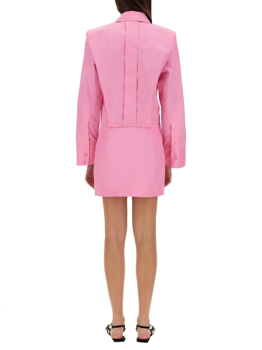 THE ATTICO Classic Collar Button Dress