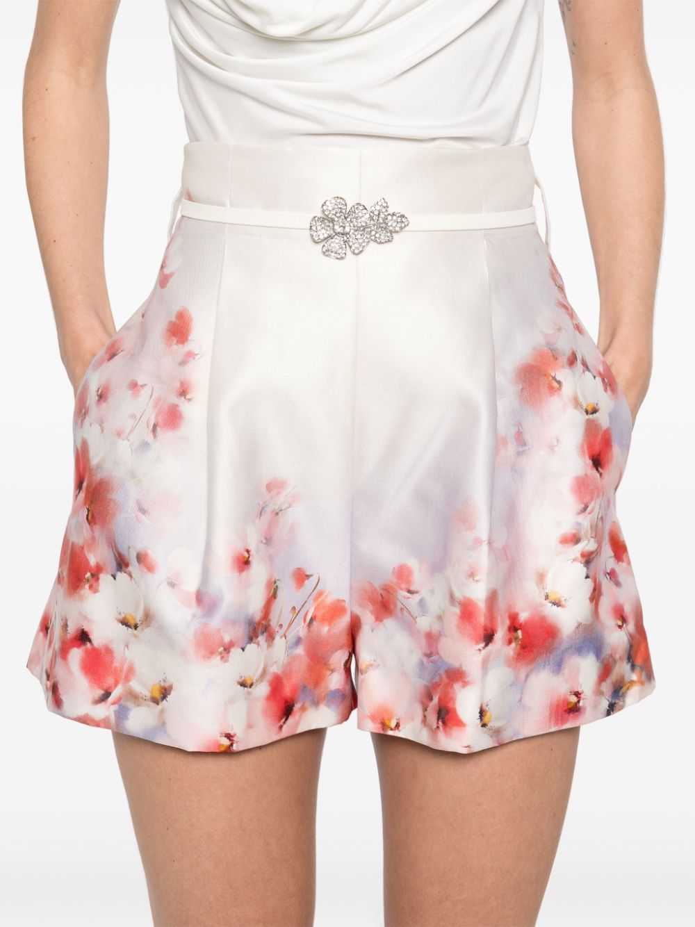 ZIMMERMANN Mini Crush Silk Blend Shorts